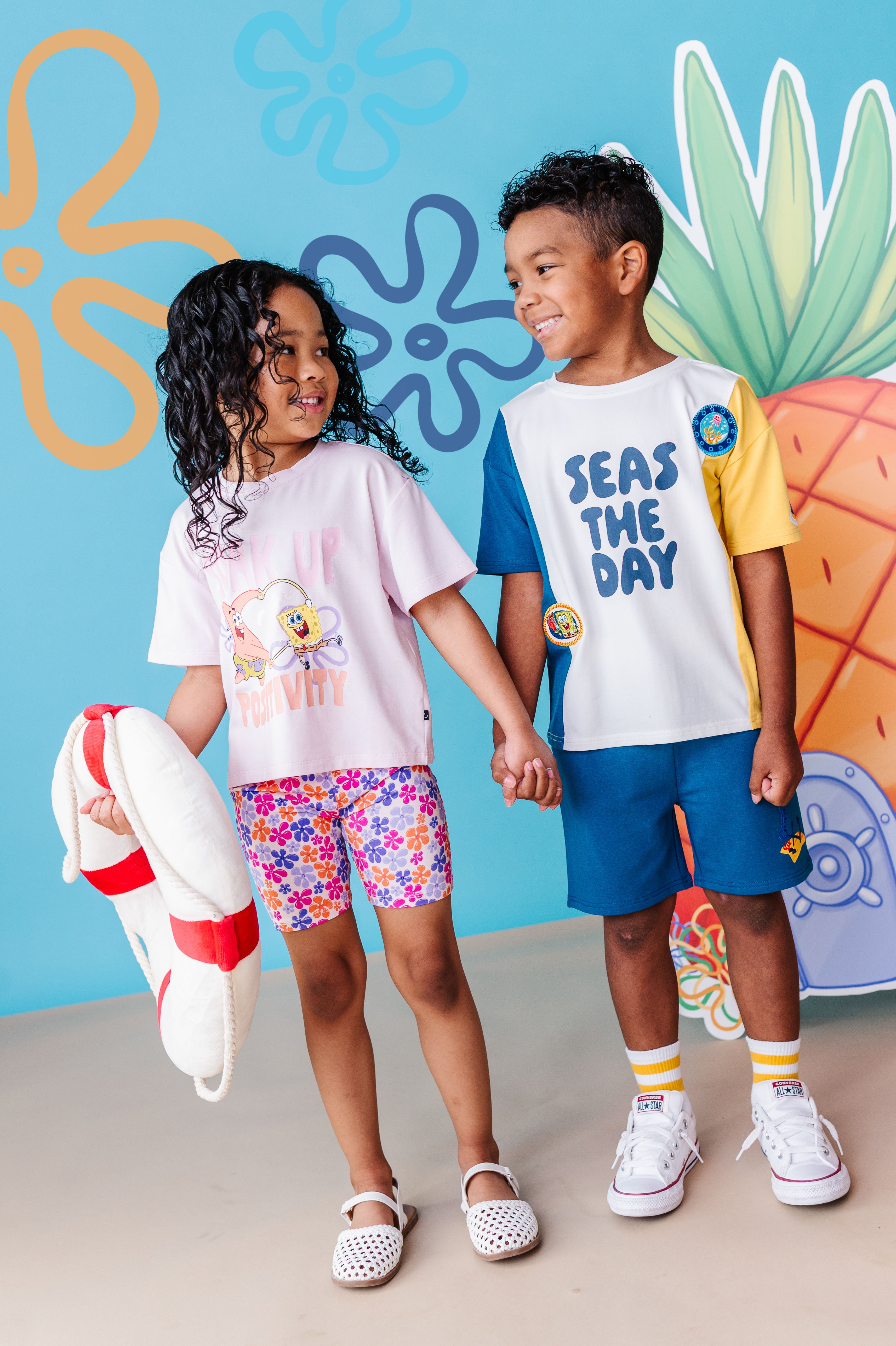 Graphic Tee and Biker Shorts - Spongebob Squarepants™ Soak Up Positivity