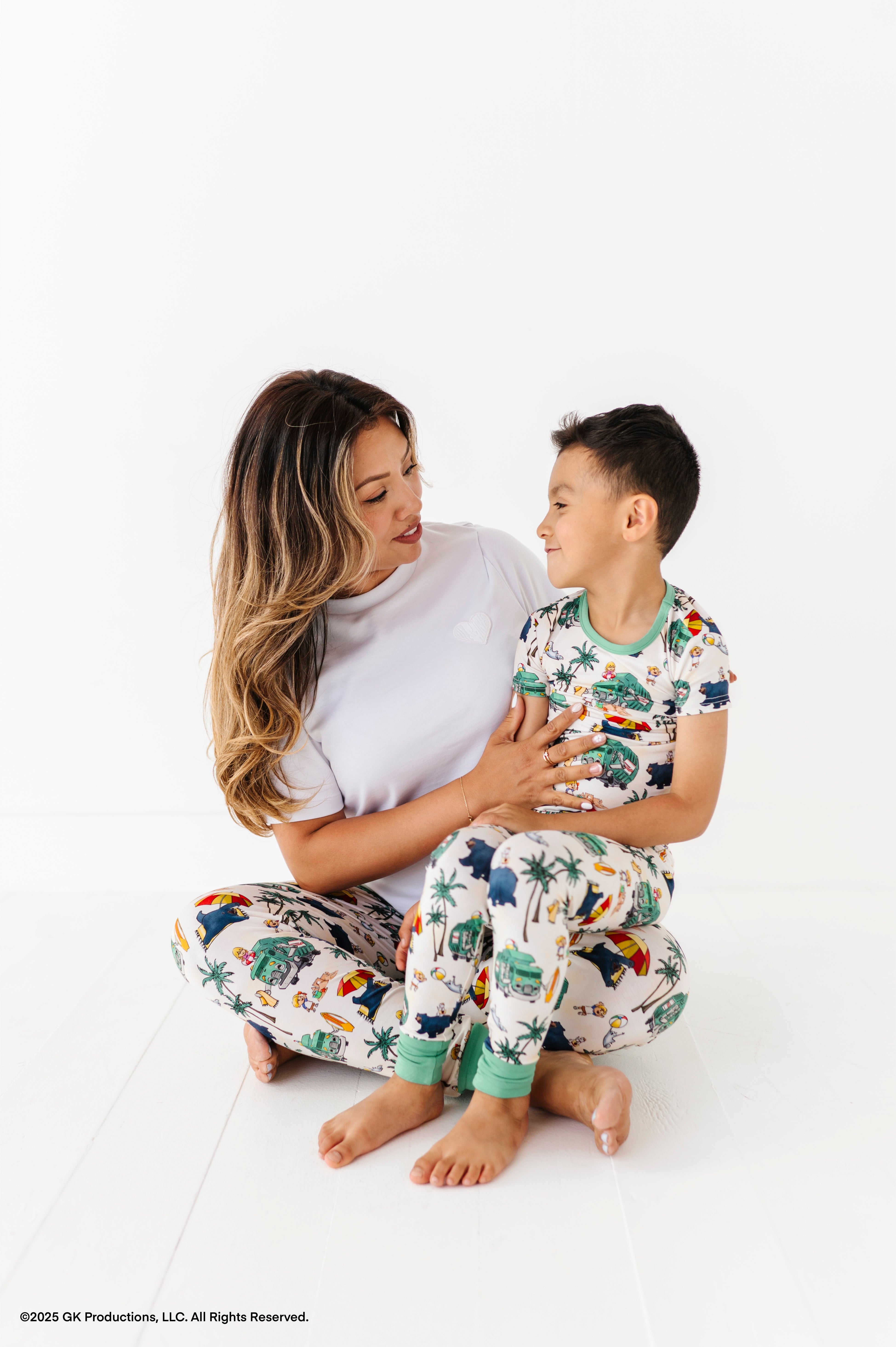 TWO PIECE JAMMIES PANTS WITH SHORT SLEEVE SET - TRASH TRUCK™ BEACH DAY