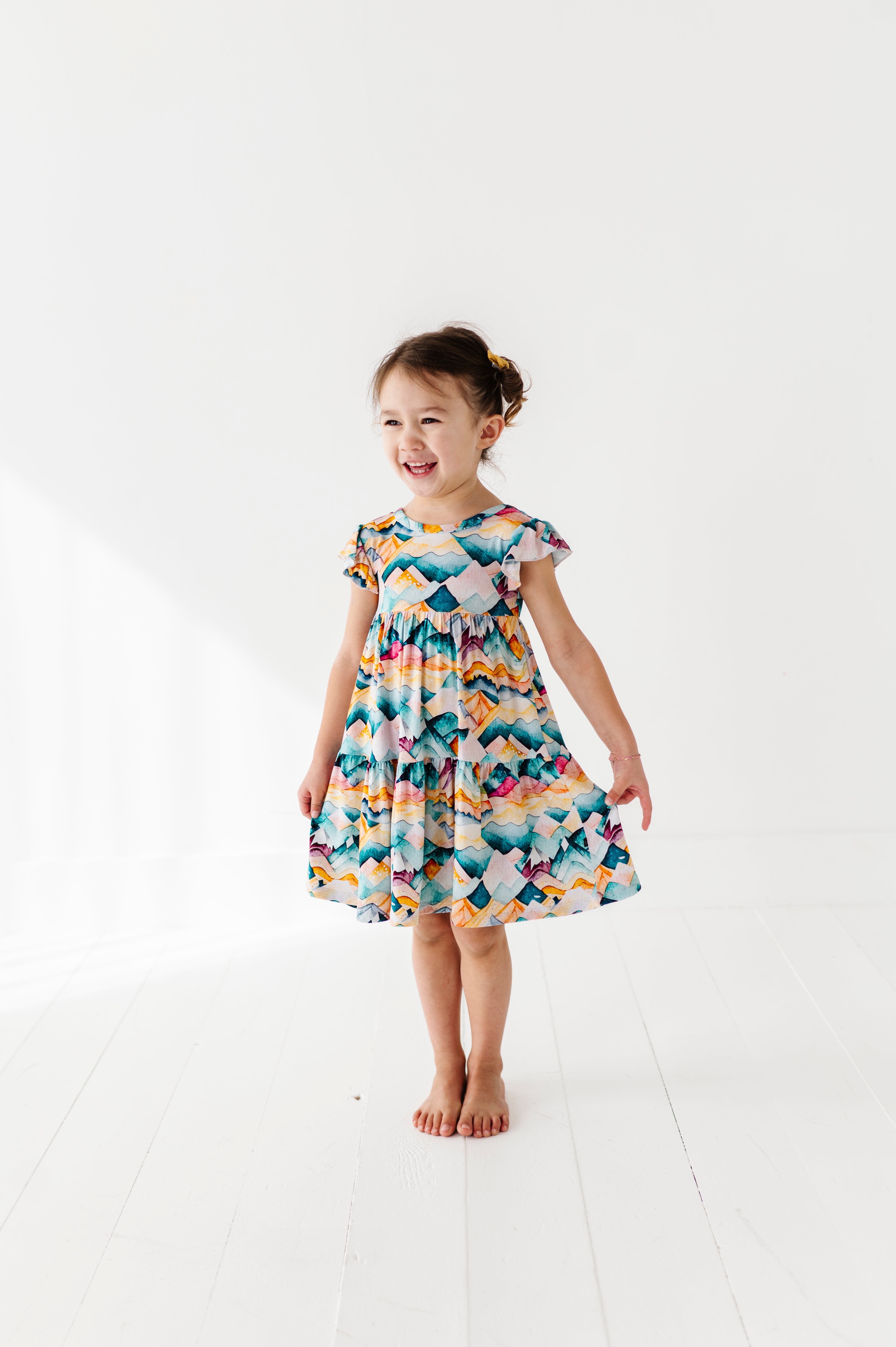 TIERED FLUTTER SLEEVE TWIRL WITH SHORTS - SPRING MOUNTAINS