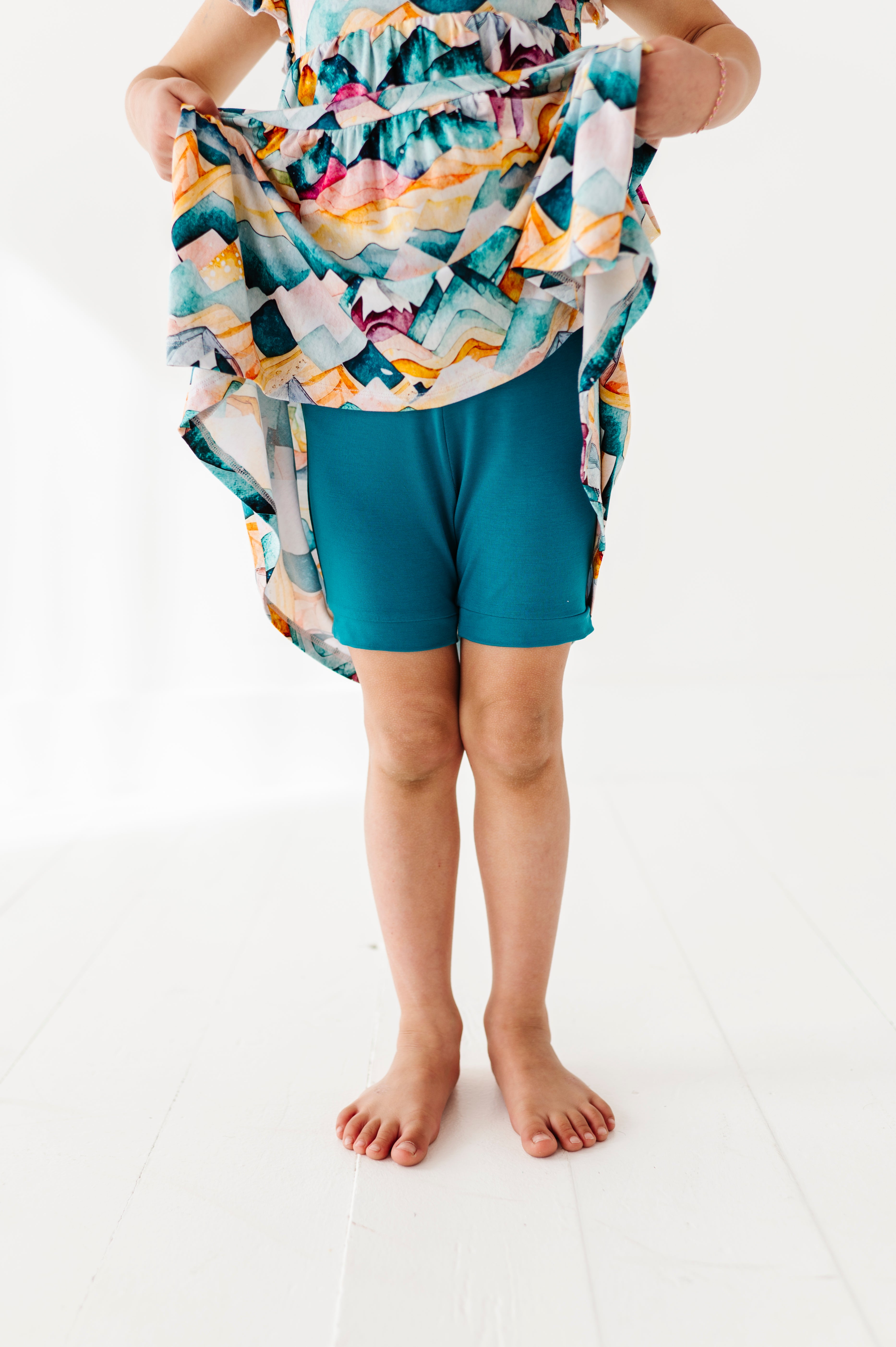 TIERED FLUTTER SLEEVE TWIRL WITH SHORTS - SPRING MOUNTAINS