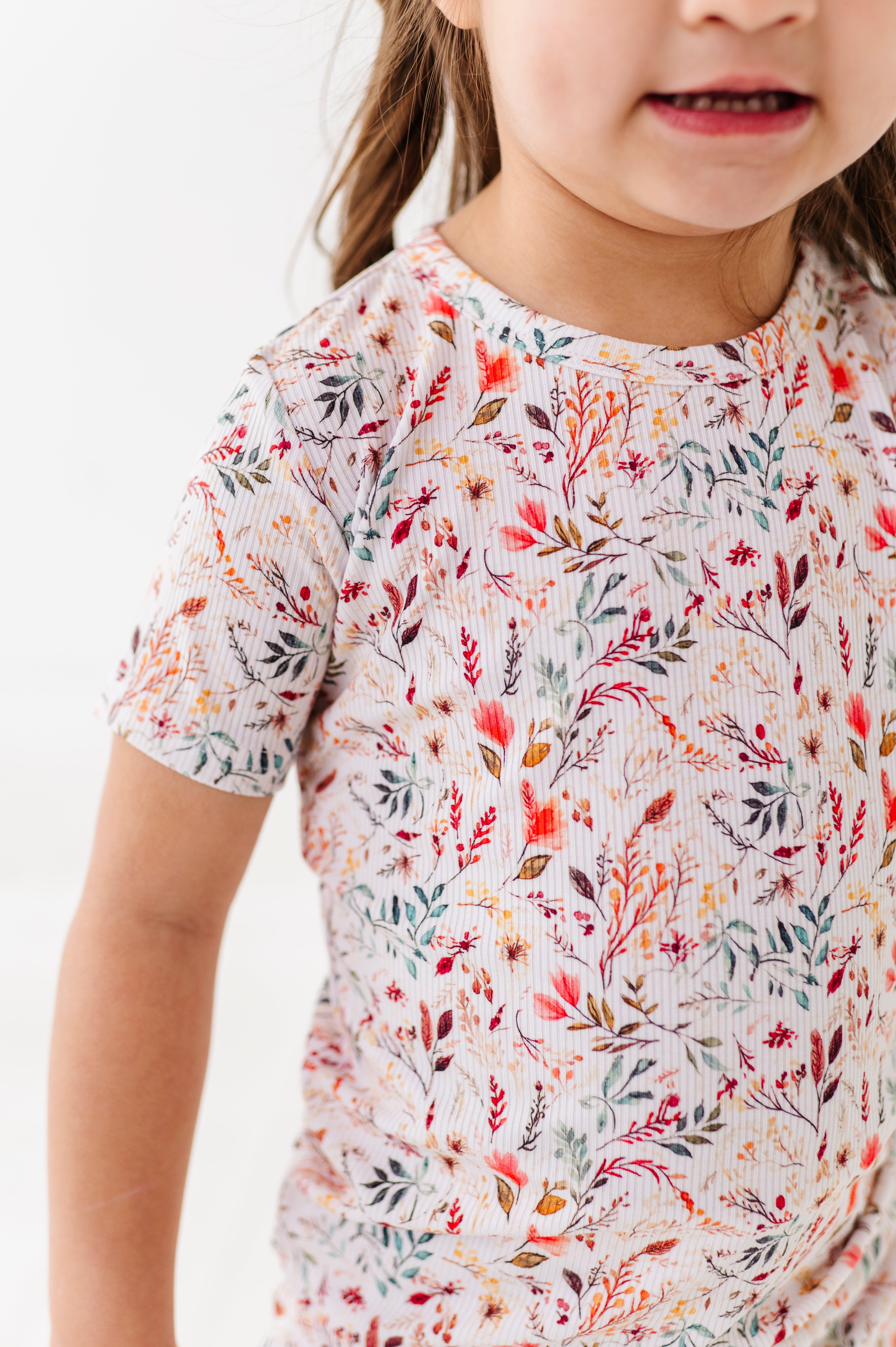 RIBBED SHORT TWO PIECE JAMMIES - FALL FOLIAGE