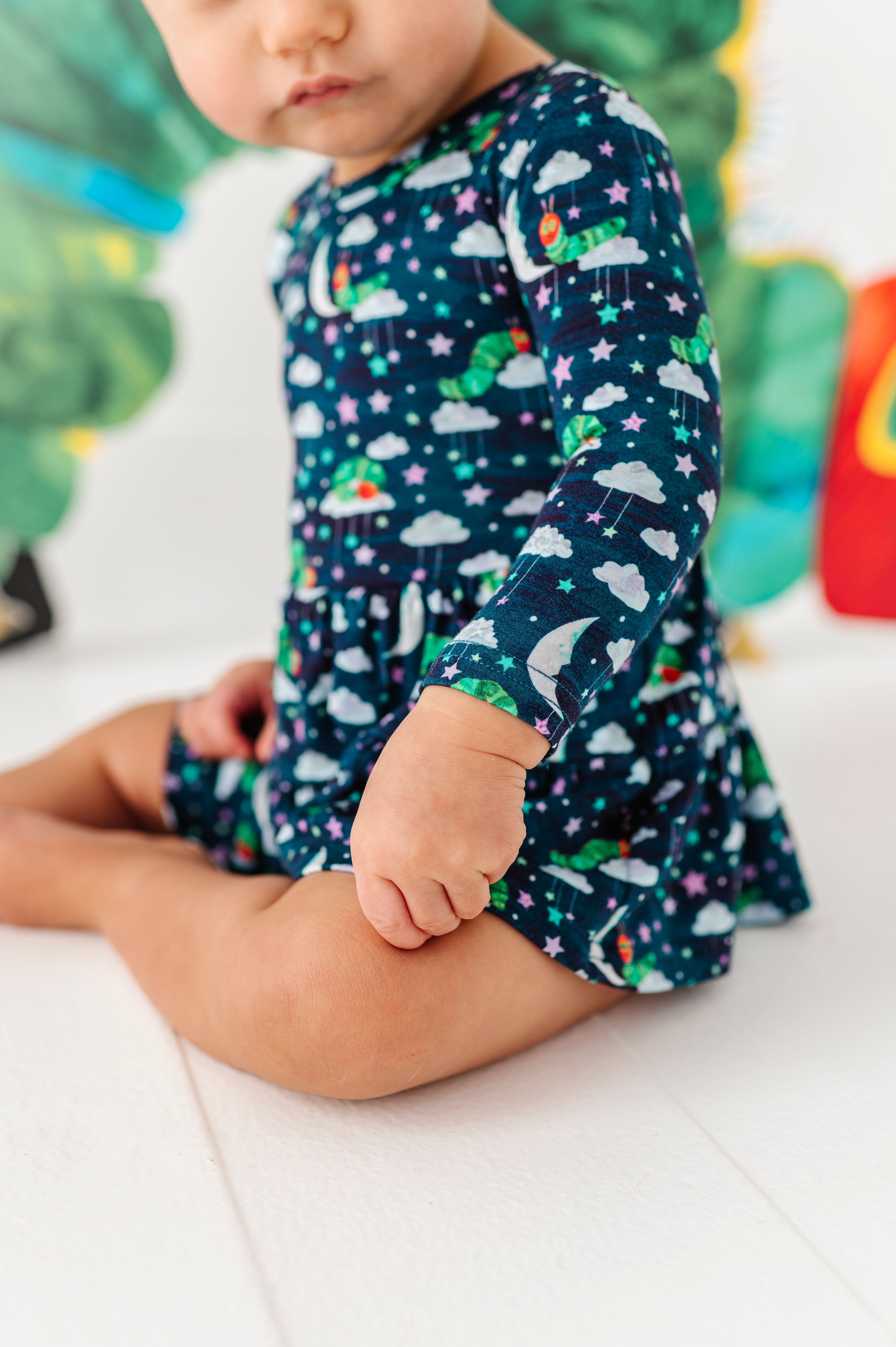 LONG SLEEVE BODYSUIT TWIRL DRESS - GOOD NIGHT, FRIENDS