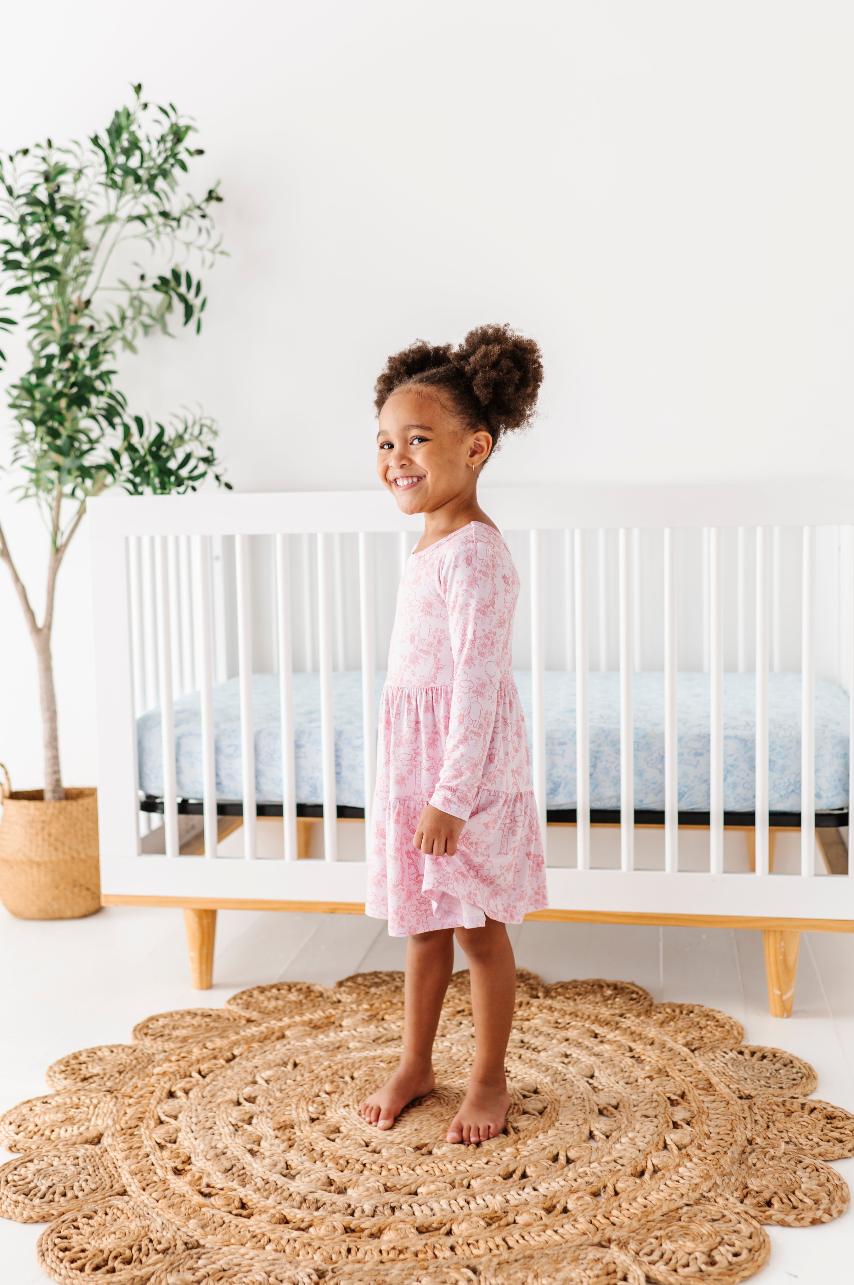 TIERED LONG SLEEVE TWIRL DRESS - SWEET WANDERINGS