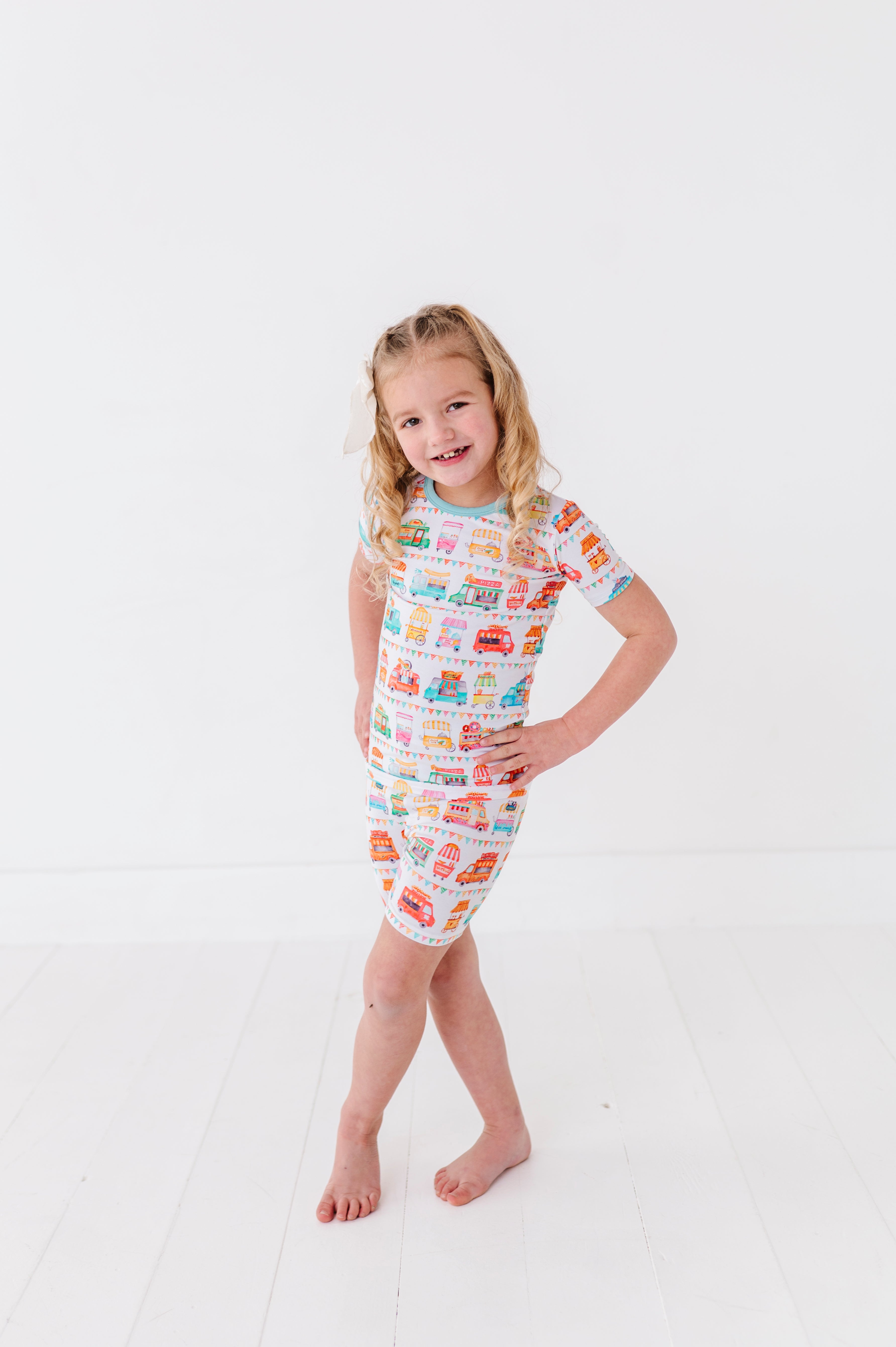 TWO PIECE SHORT SLEEVE WITH SHORTS JAMMIES - FOODIE EXPRESS