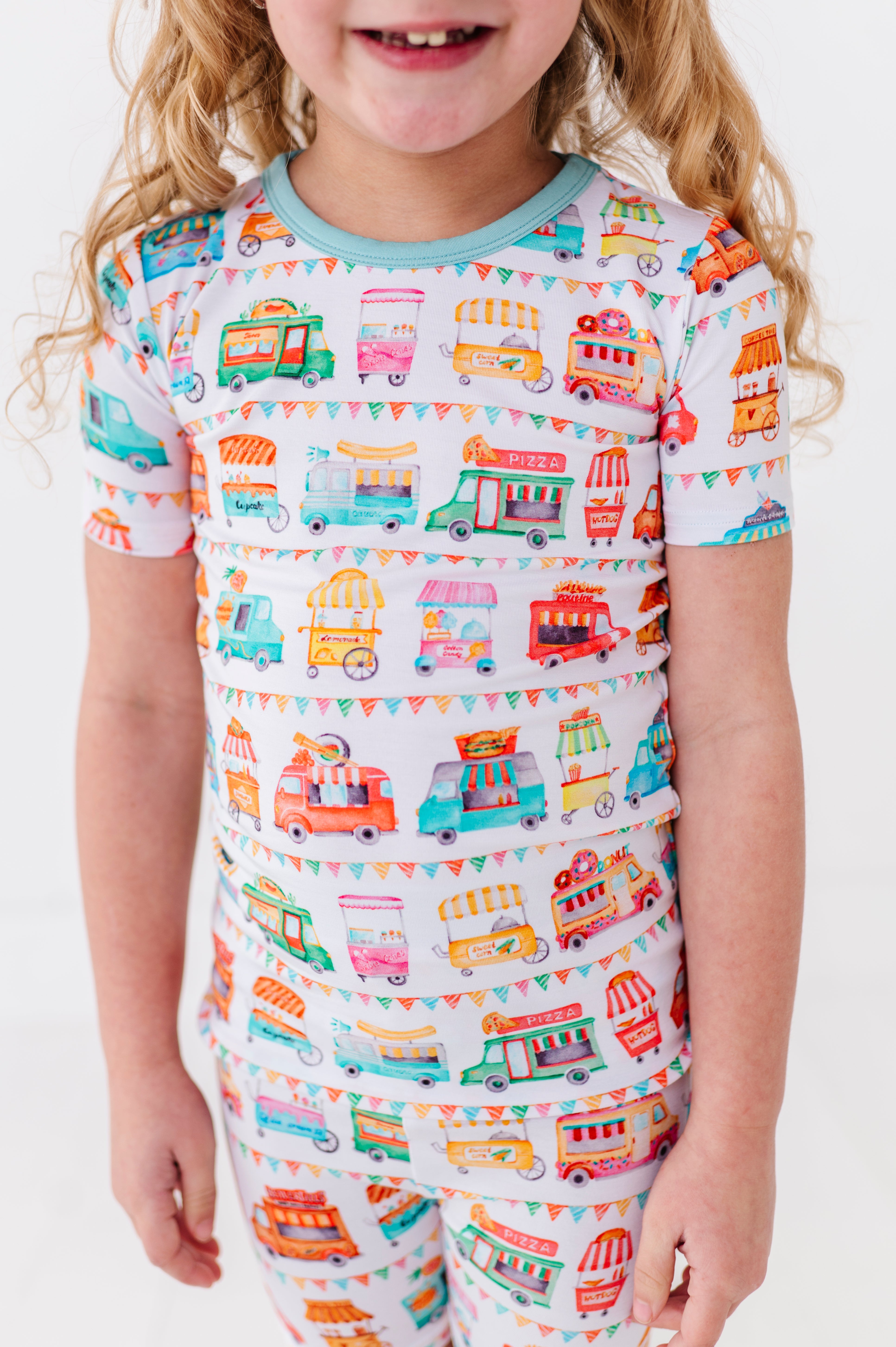 TWO PIECE SHORT SLEEVE WITH SHORTS JAMMIES - FOODIE EXPRESS