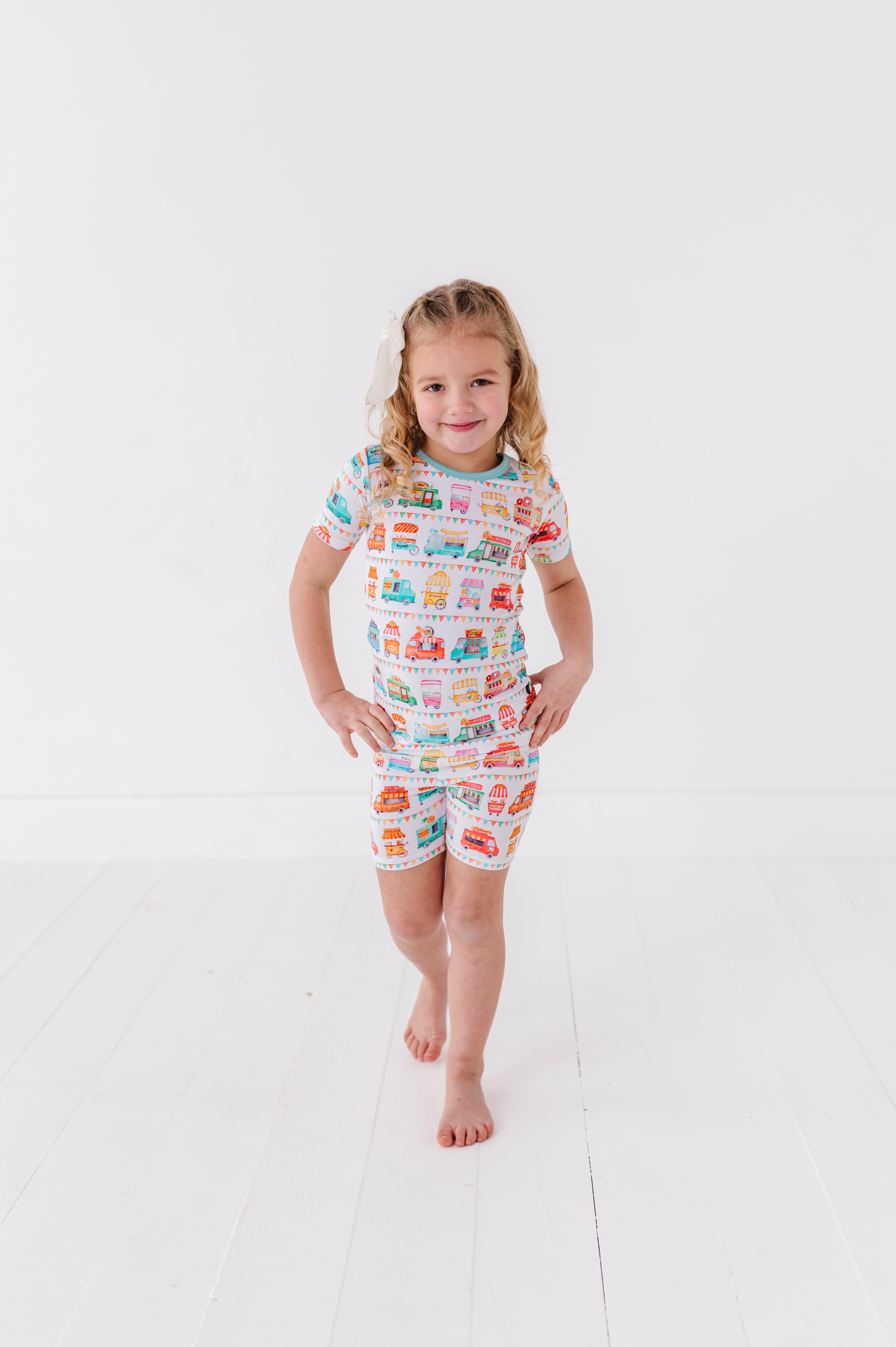 TWO PIECE SHORT SLEEVE WITH SHORTS JAMMIES - FOODIE EXPRESS