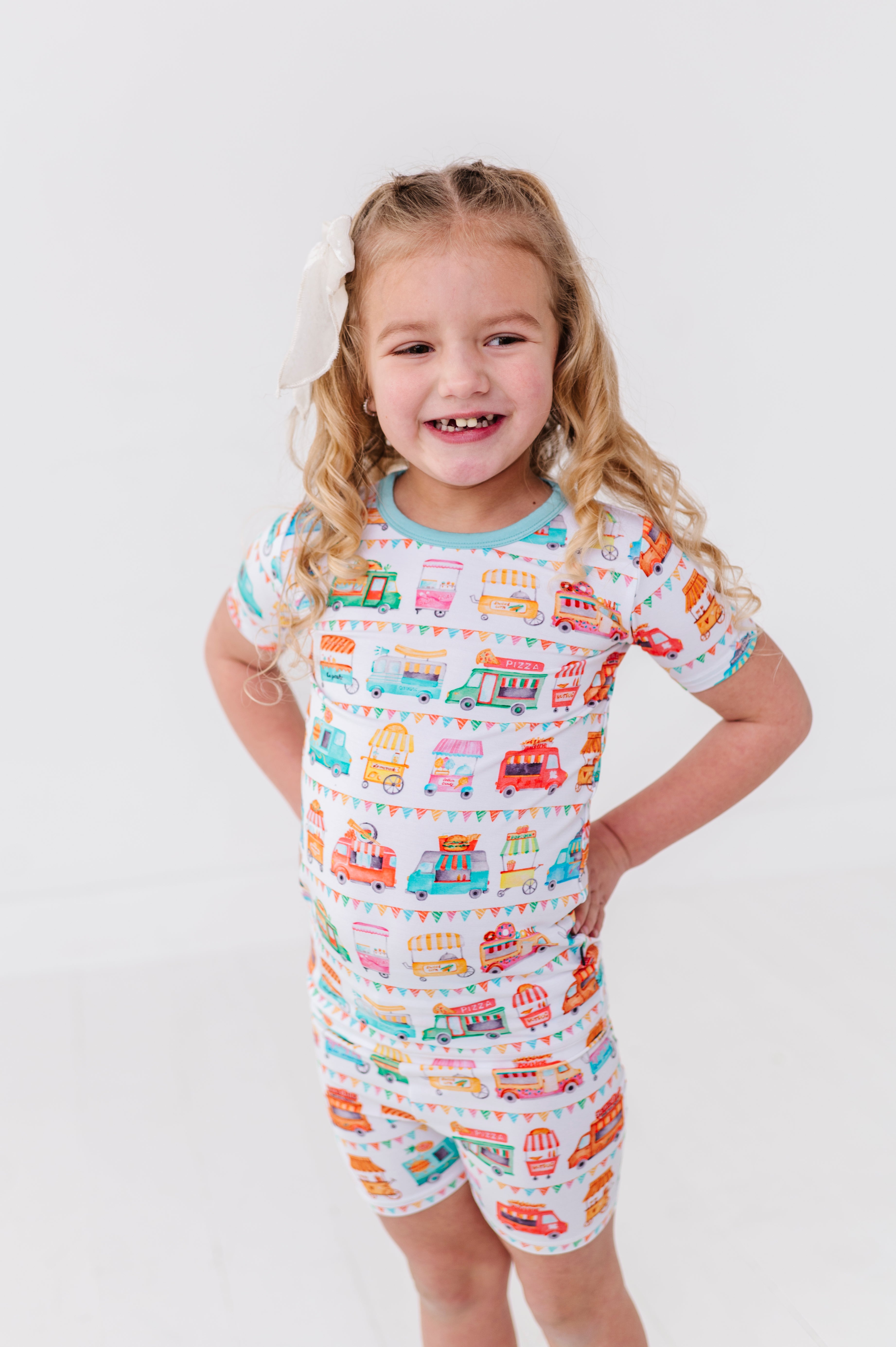 TWO PIECE SHORT SLEEVE WITH SHORTS JAMMIES - FOODIE EXPRESS