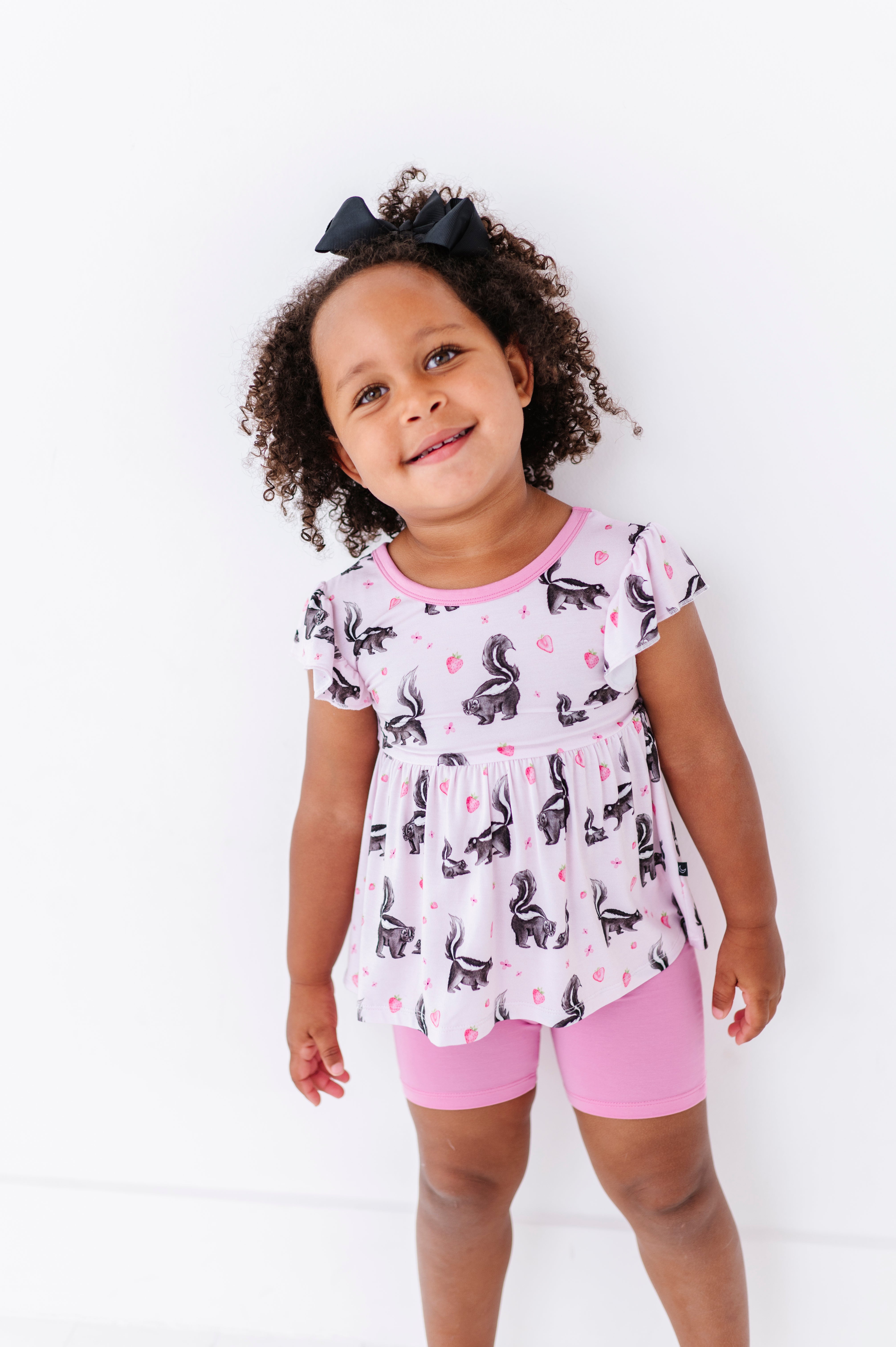 FLUTTER PEPLUM WITH SHORTS - BERRY SWEET