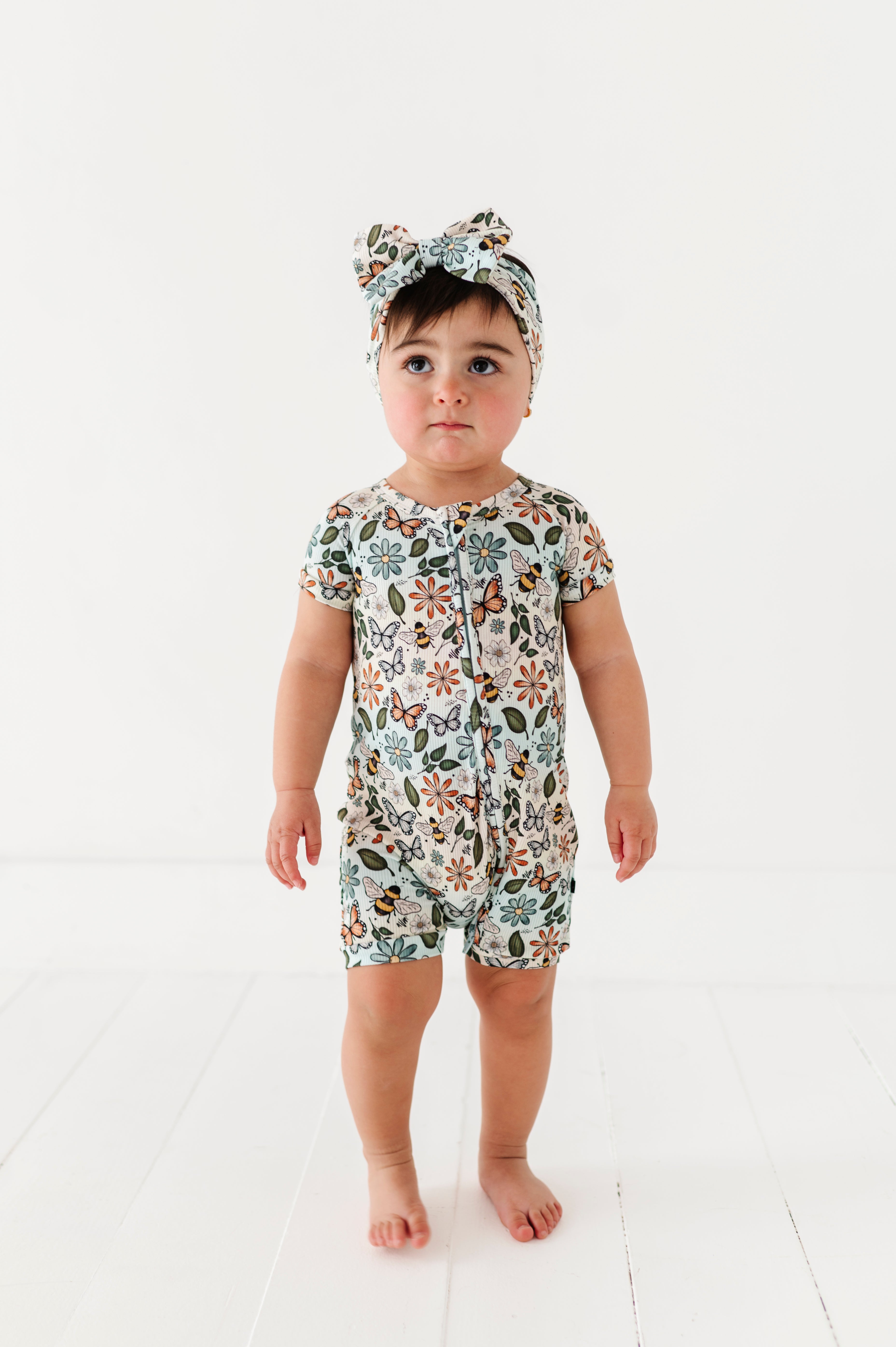 RIBBED SHORTIE - BUZZING BLOSSOMS