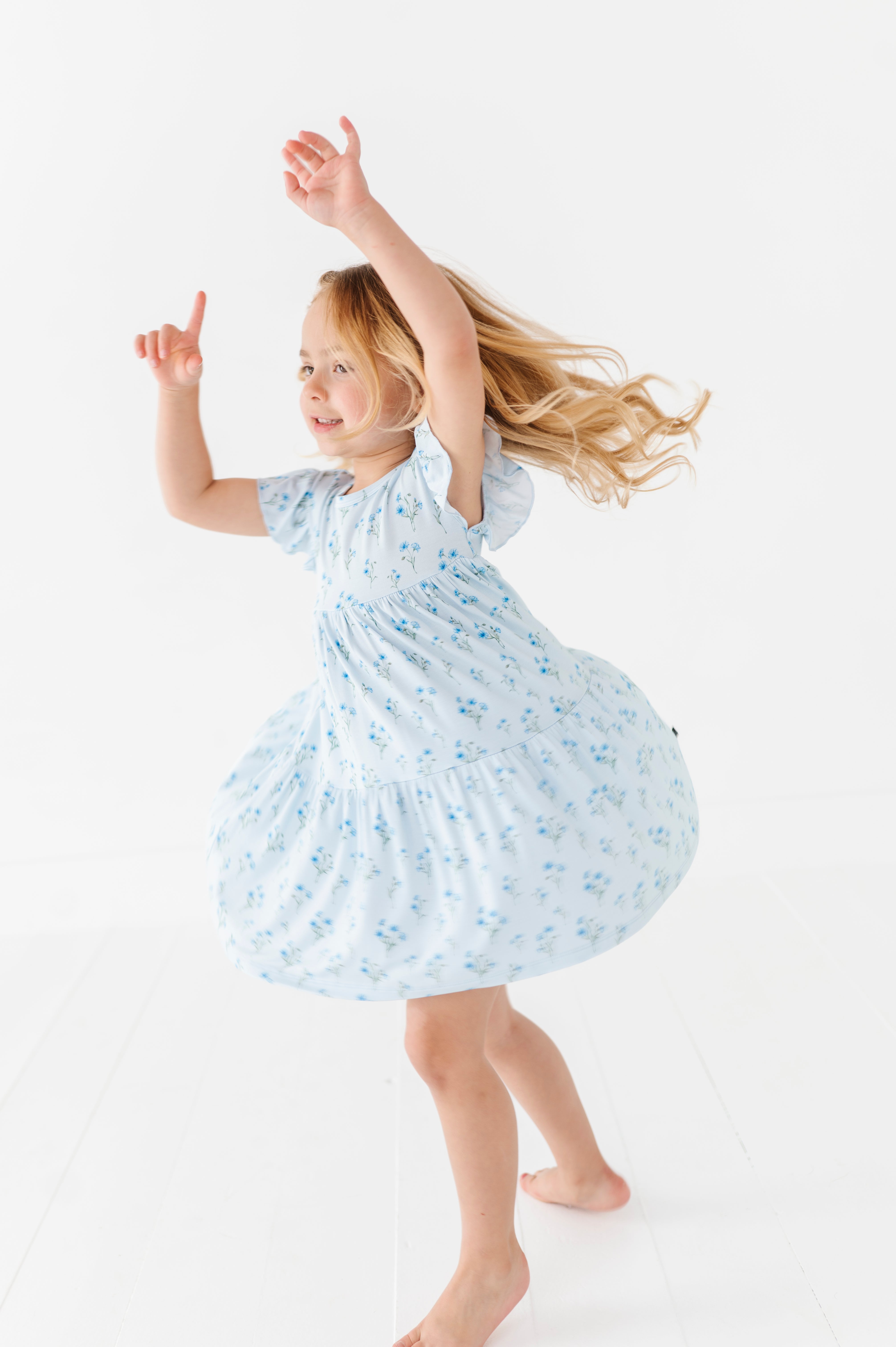 TIERED FLUTTER SLEEVE TWIRL WITH SHORTS - FIELDS OF HOPE