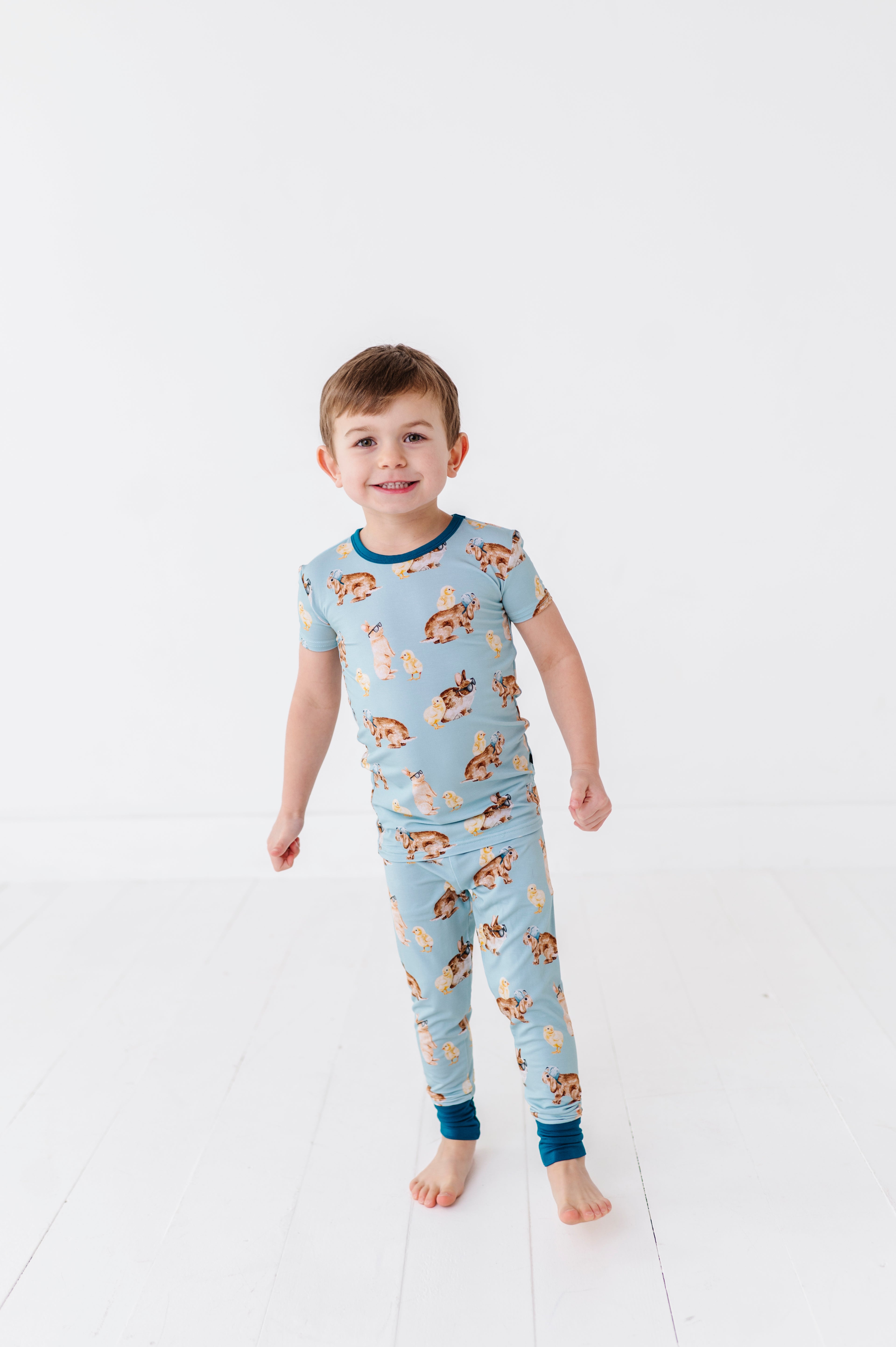 TWO PIECE SHORT SLEEVE WITH PANTS JAMMIES - HOP STUFF