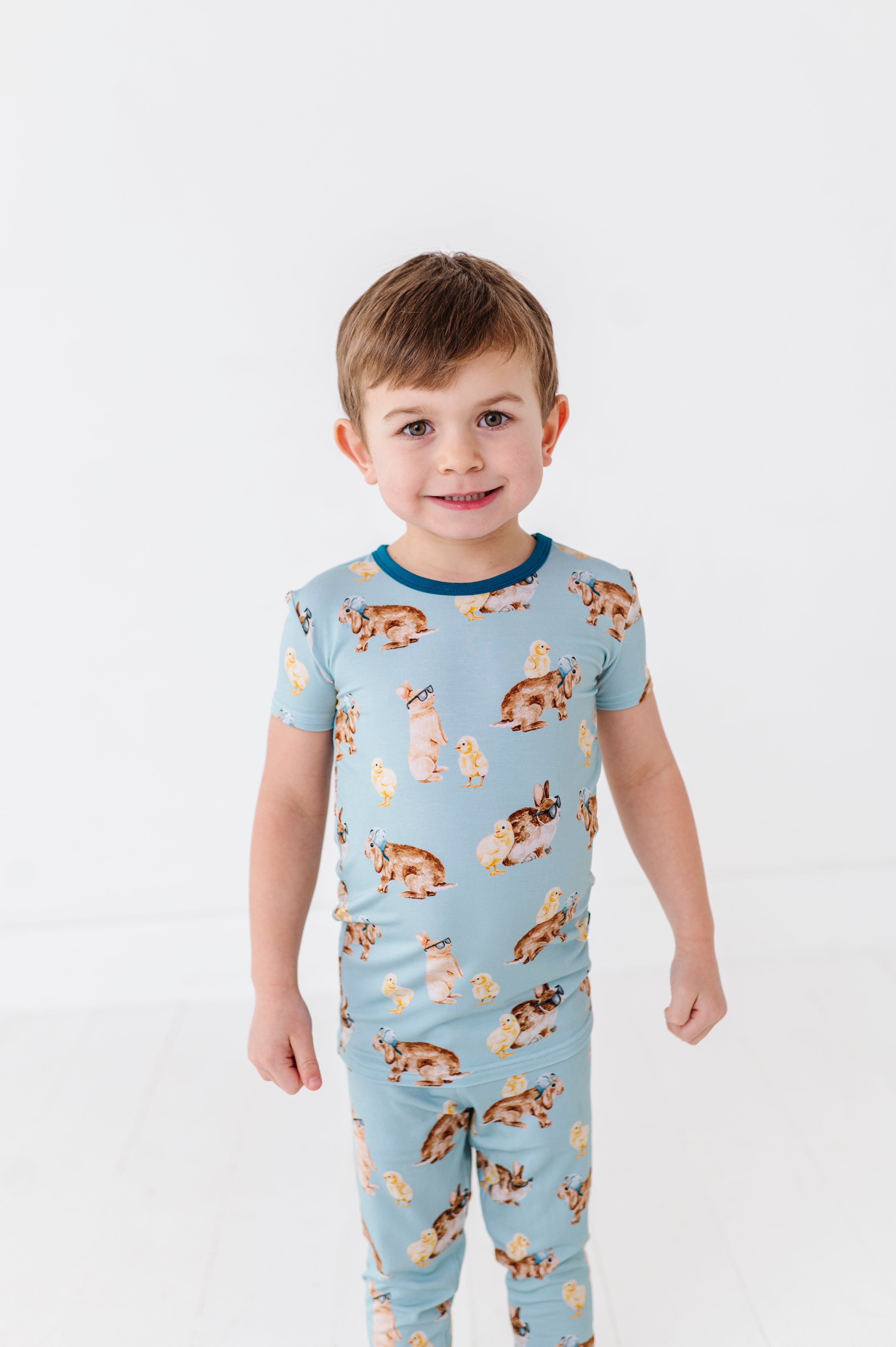 TWO PIECE SHORT SLEEVE WITH PANTS JAMMIES - HOP STUFF