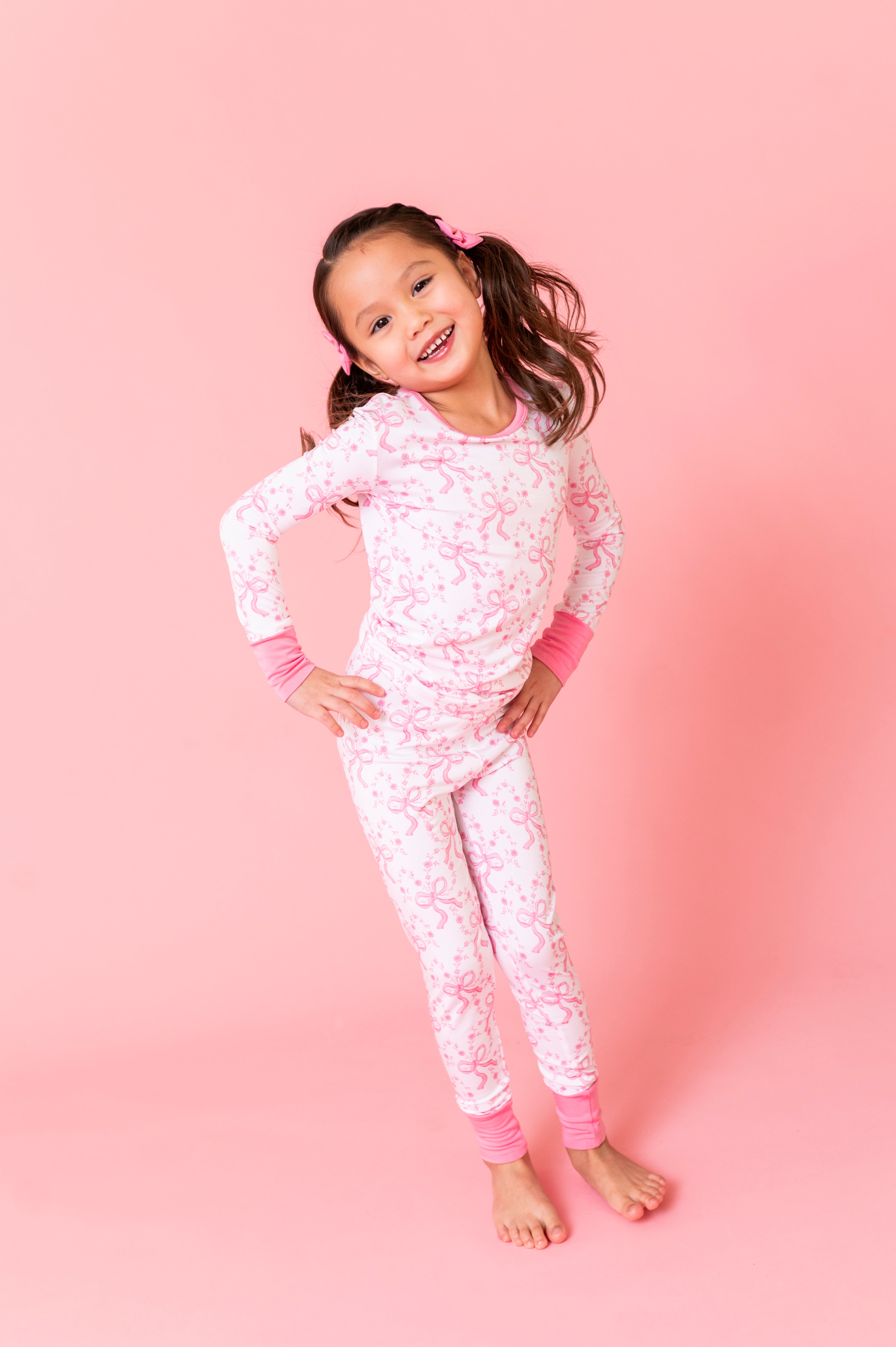 TWO PIECE JAMMIES - LOVELACE BOWS