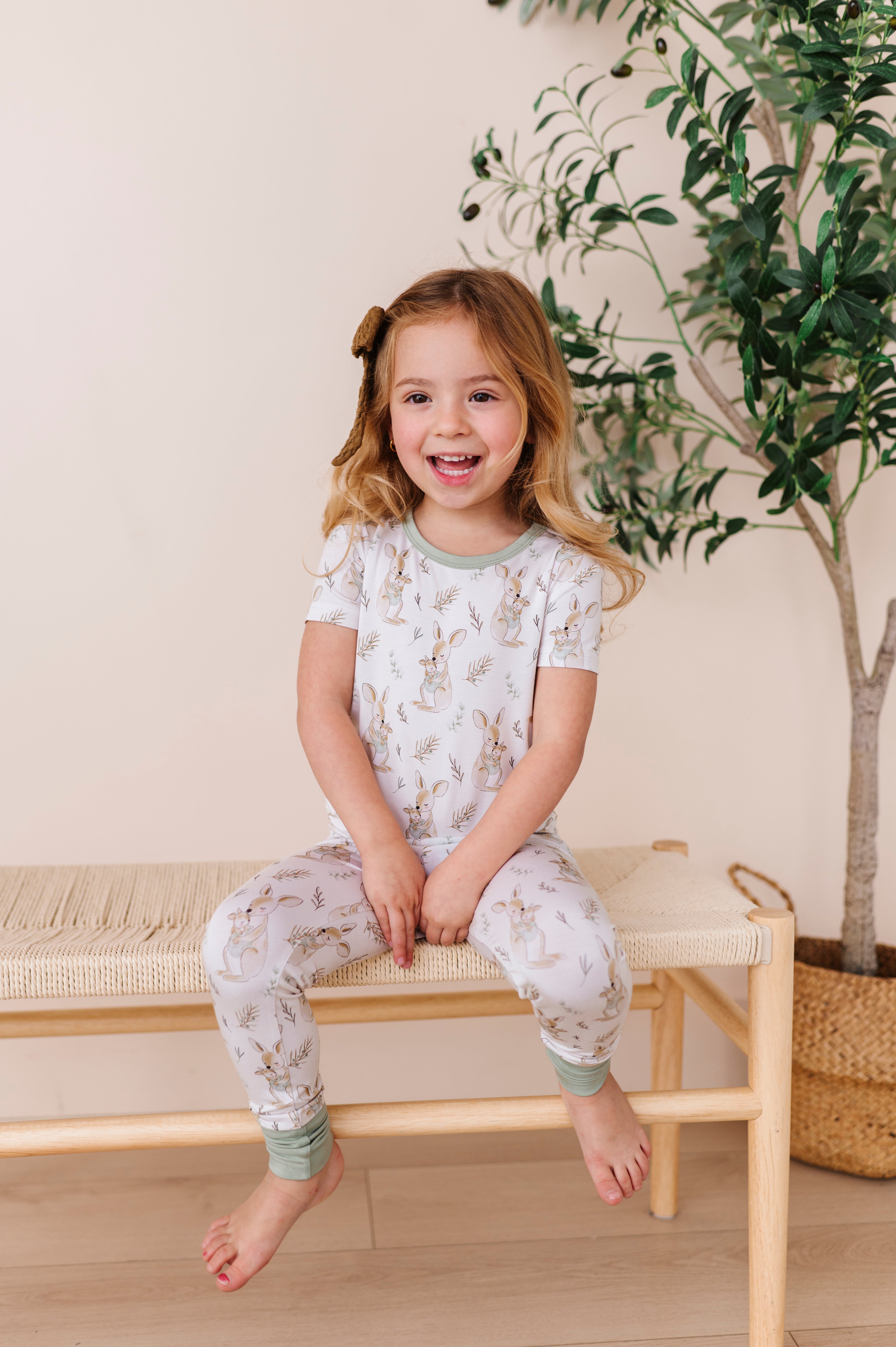 TWO PIECE SHORT SLEEVE WITH PANTS JAMMIES - LOVE ROO SO MUCH