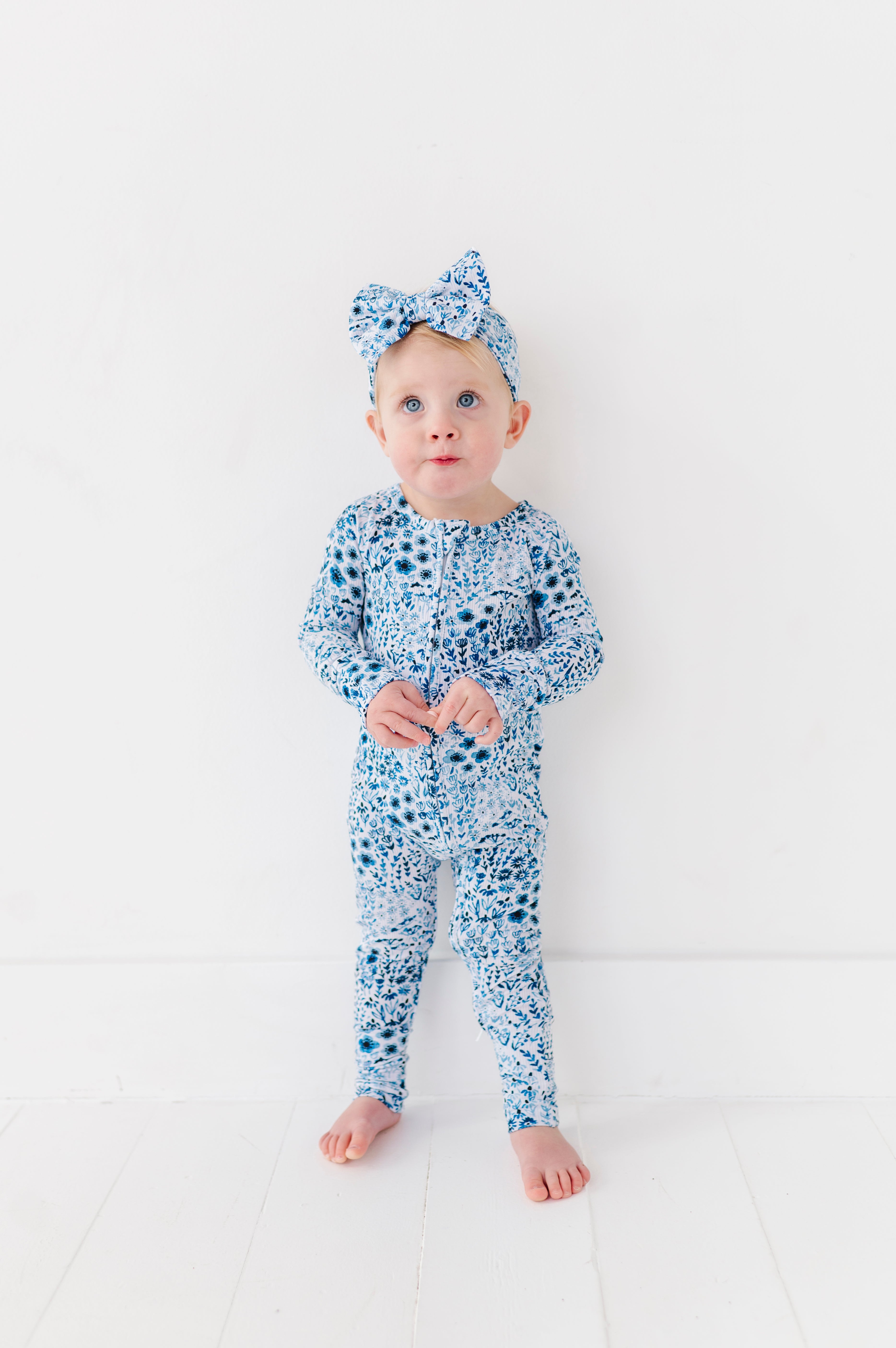 RIBBED ZIP JAMMIES - ROYAL GARDEN