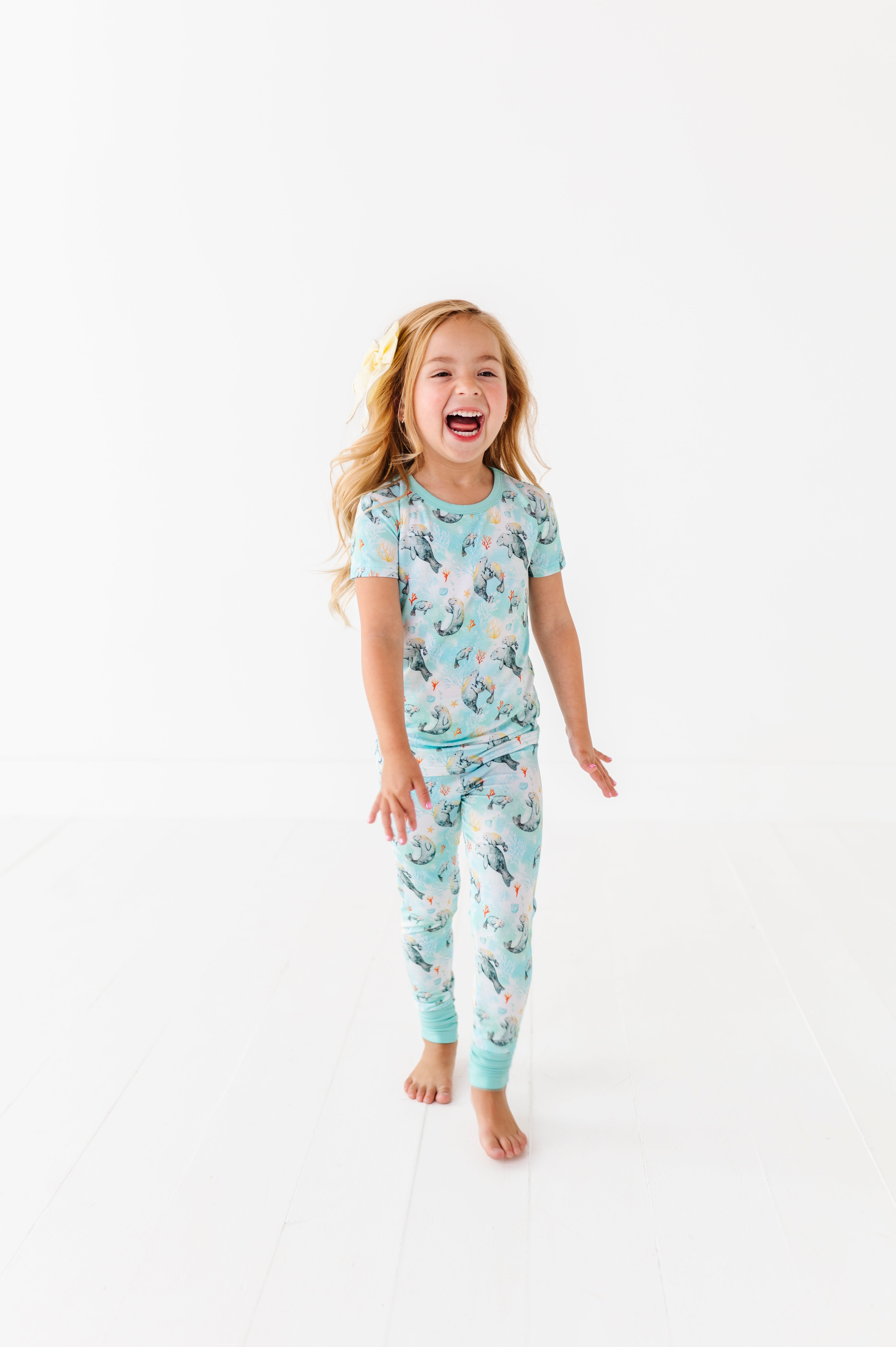 TWO PIECE SHORT SLEEVE WITH PANTS JAMMIES - SEA COW