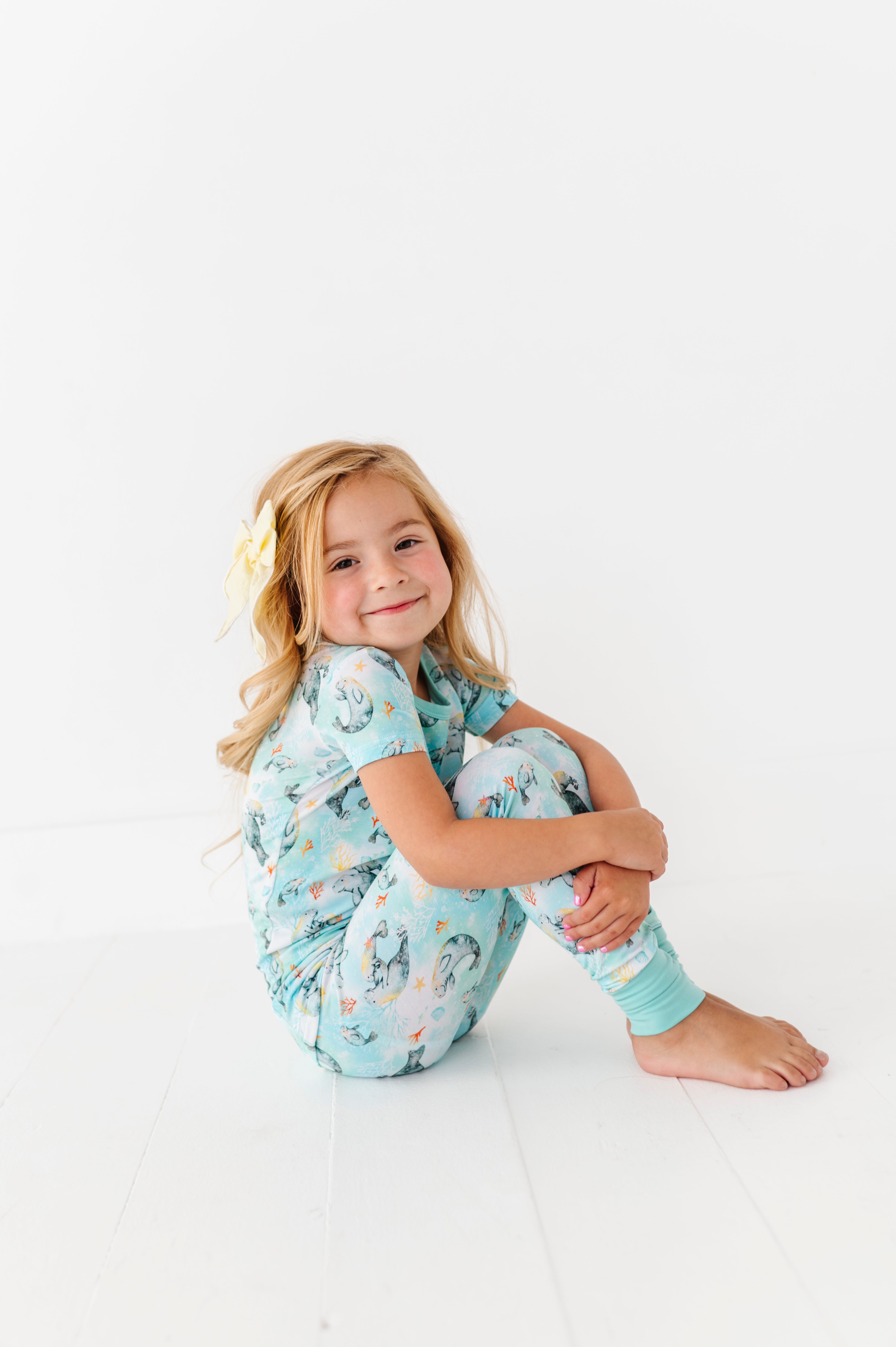 TWO PIECE SHORT SLEEVE WITH PANTS JAMMIES - SEA COW