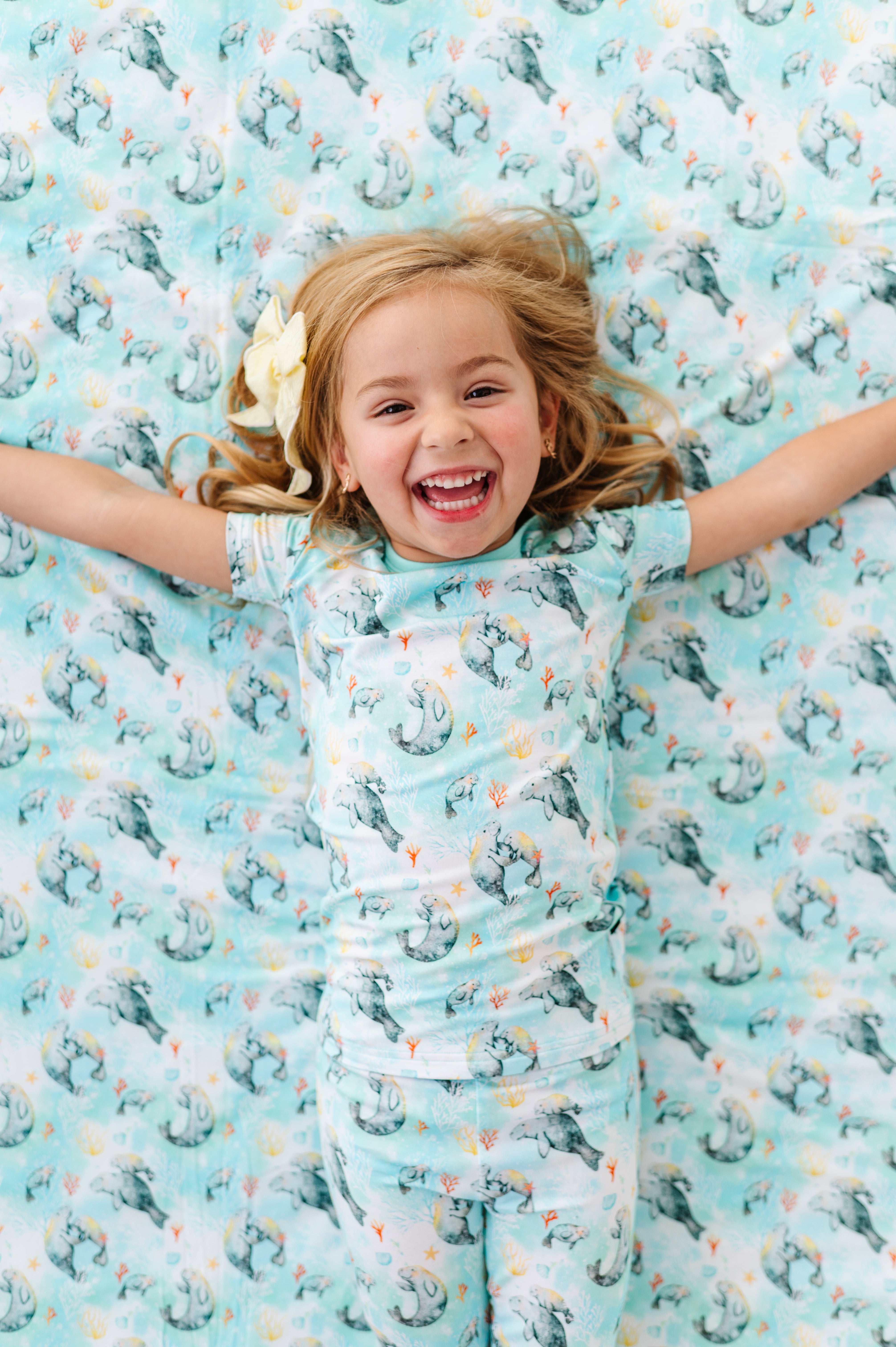 TWO PIECE SHORT SLEEVE WITH PANTS JAMMIES - SEA COW