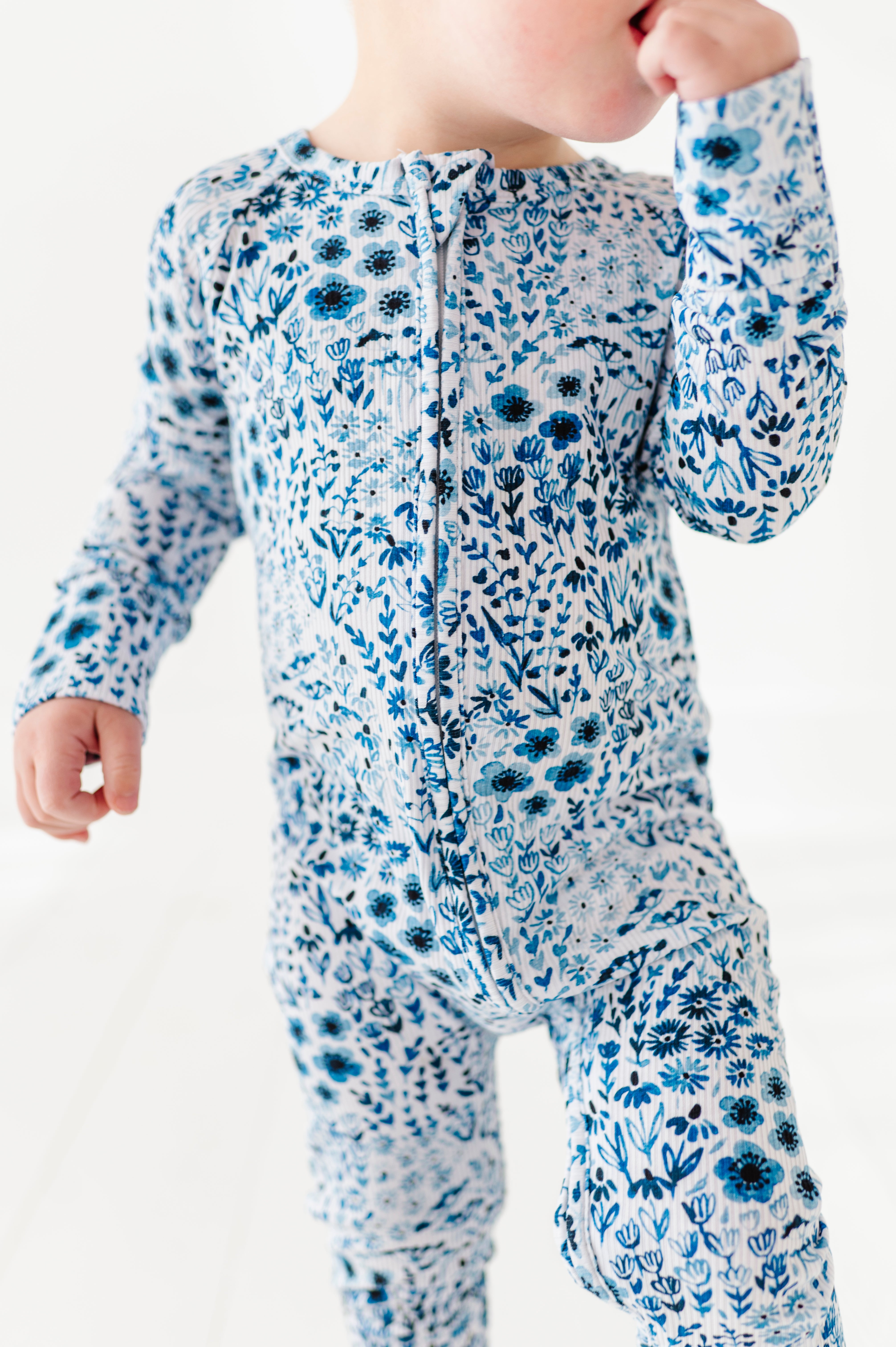 RIBBED ZIP JAMMIES - ROYAL GARDEN