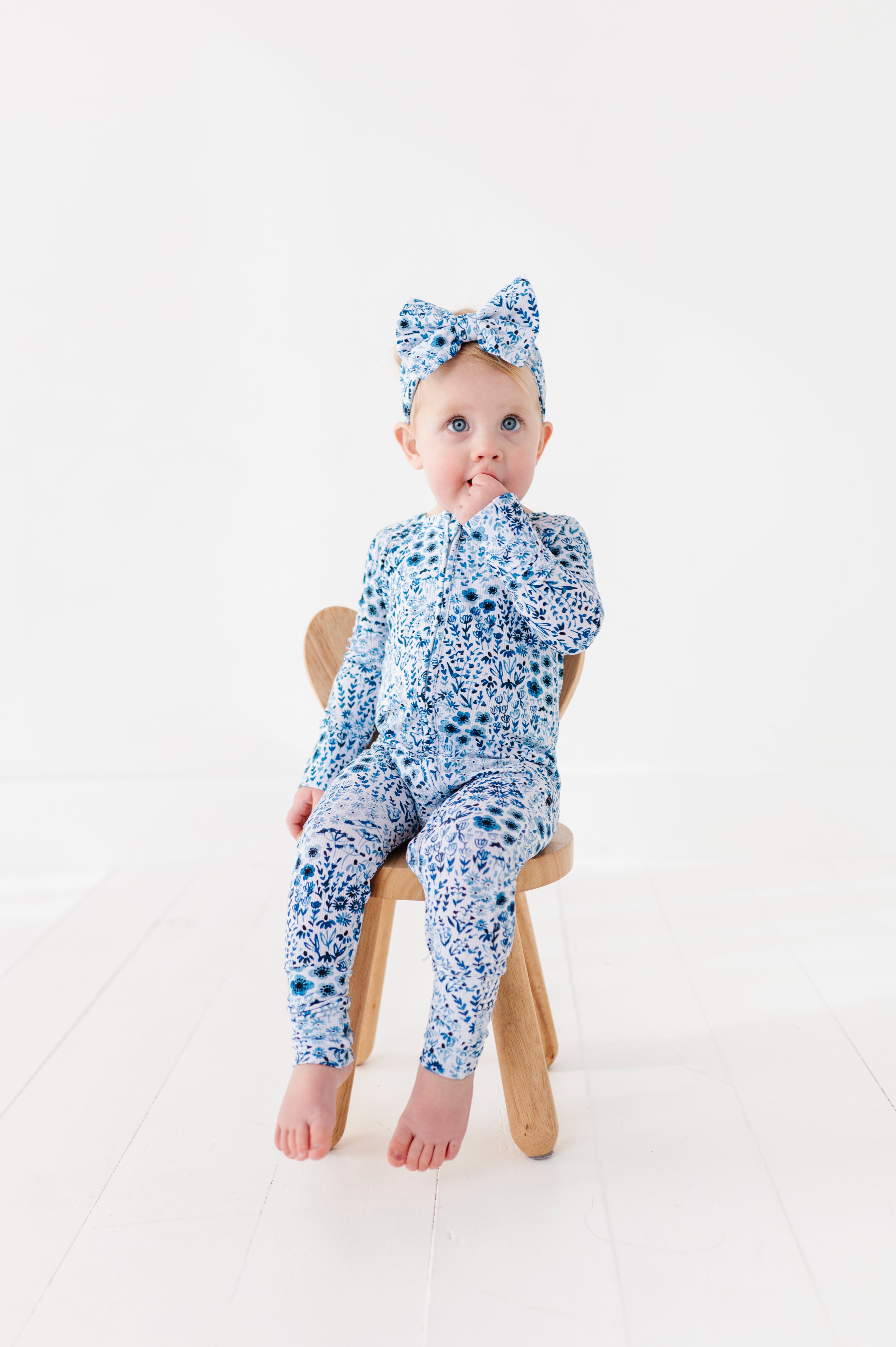 RIBBED ZIP JAMMIES - ROYAL GARDEN