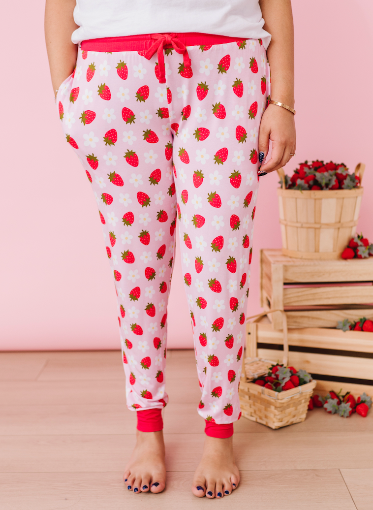 WOMEN'S SLEEPY PANTS - STRAWBERRY FIELDS
