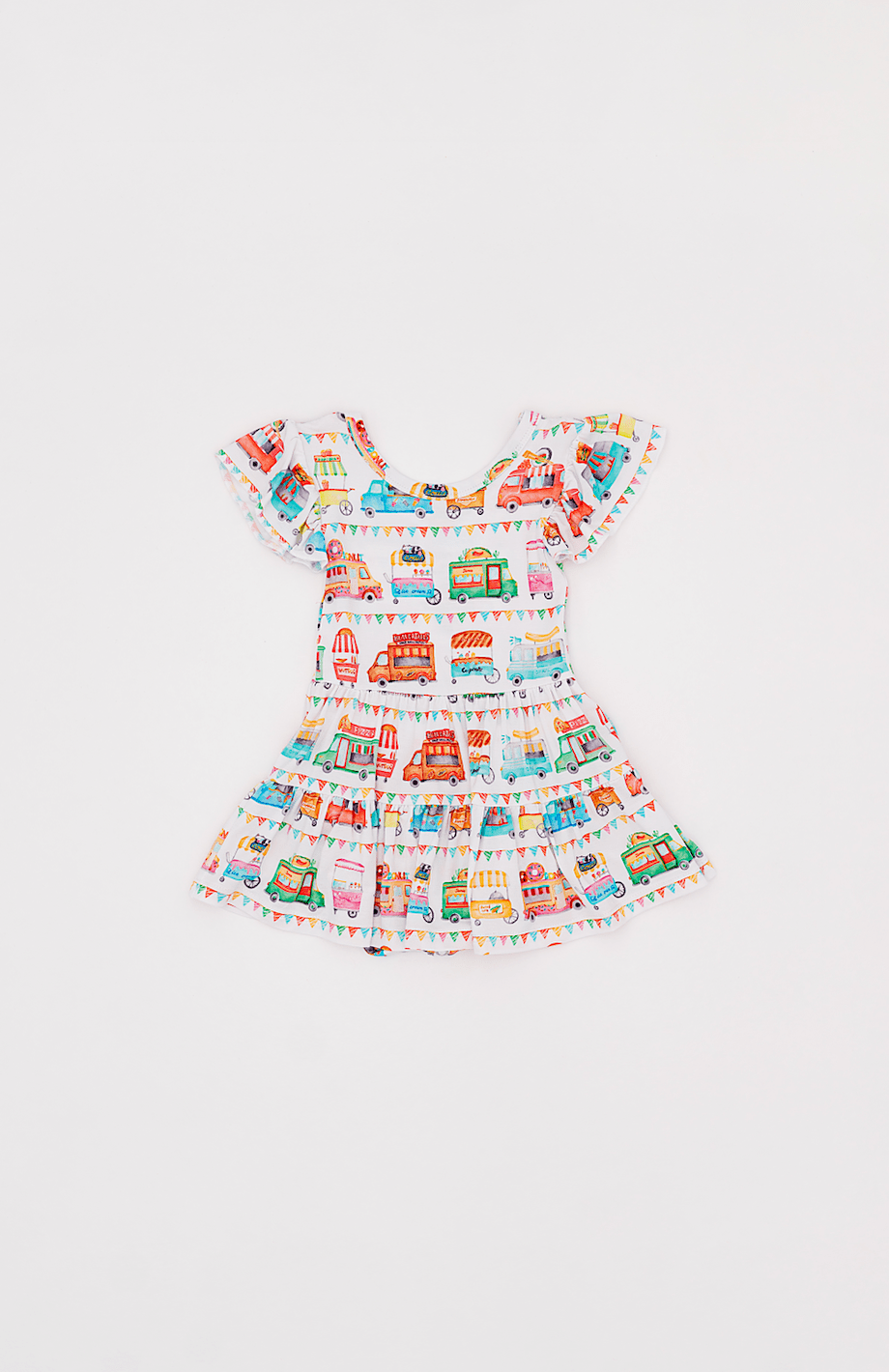 BODYSUIT FLUTTER SLEEVE TWIRL DRESS - FOODIE EXPRESS - The Sleepy Sloth