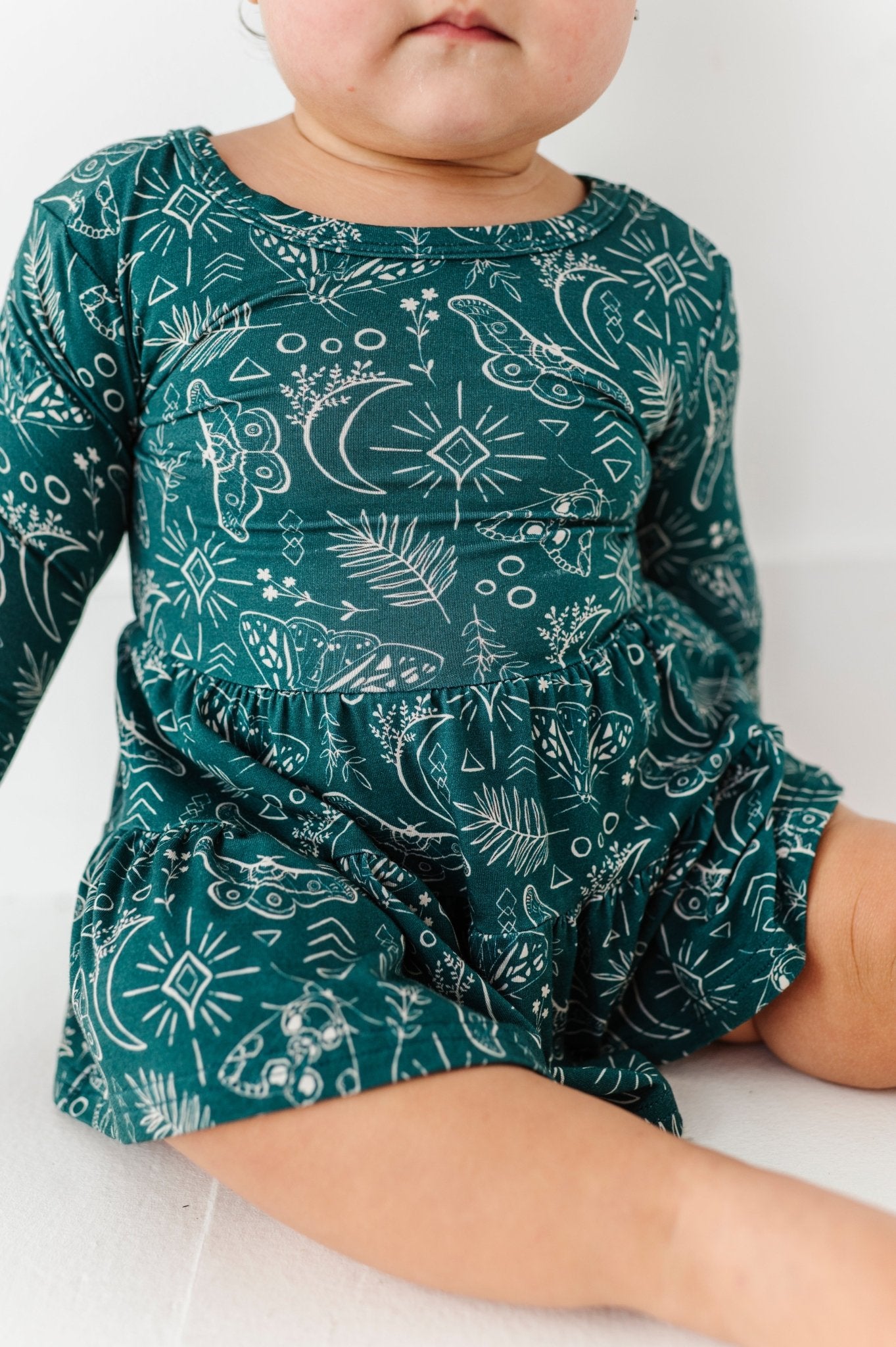 Bodysuit Twirl Dress - CELESTIAL MOTHS - The Sleepy Sloth