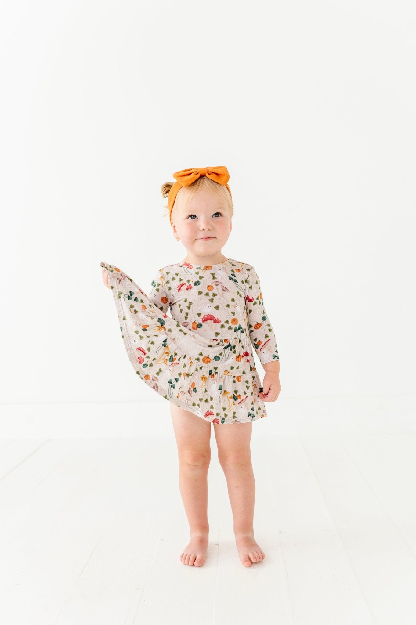 BODYSUIT TWIRL DRESS - GHOSTLY SHROOMS - The Sleepy Sloth