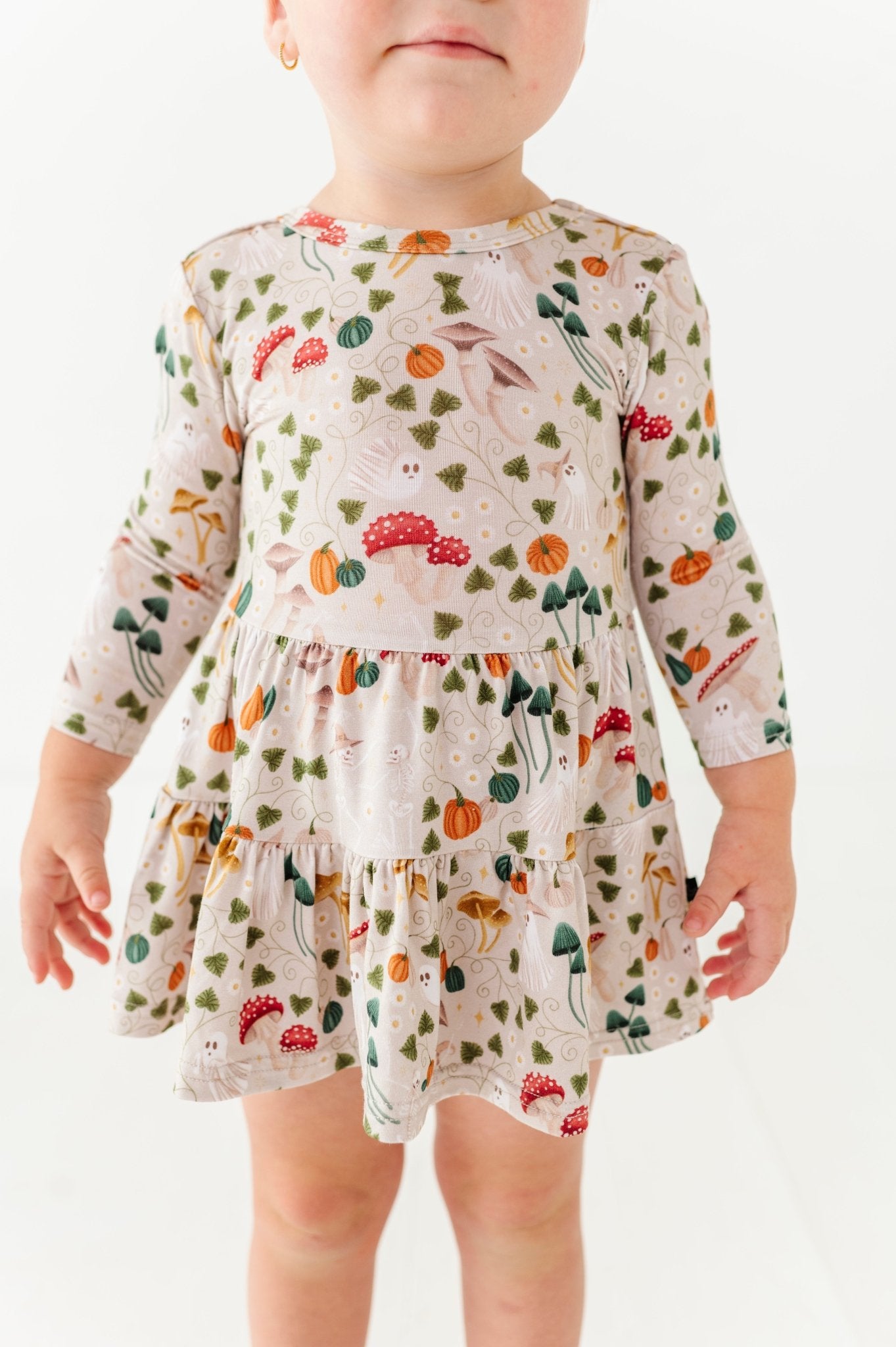 BODYSUIT TWIRL DRESS - GHOSTLY SHROOMS - The Sleepy Sloth