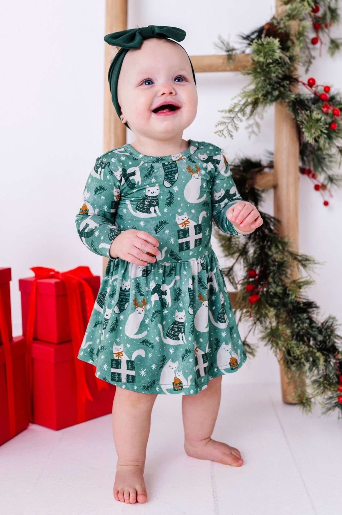 Bodysuit Twirlie Dress - Meowy & Bright - The Sleepy Sloth