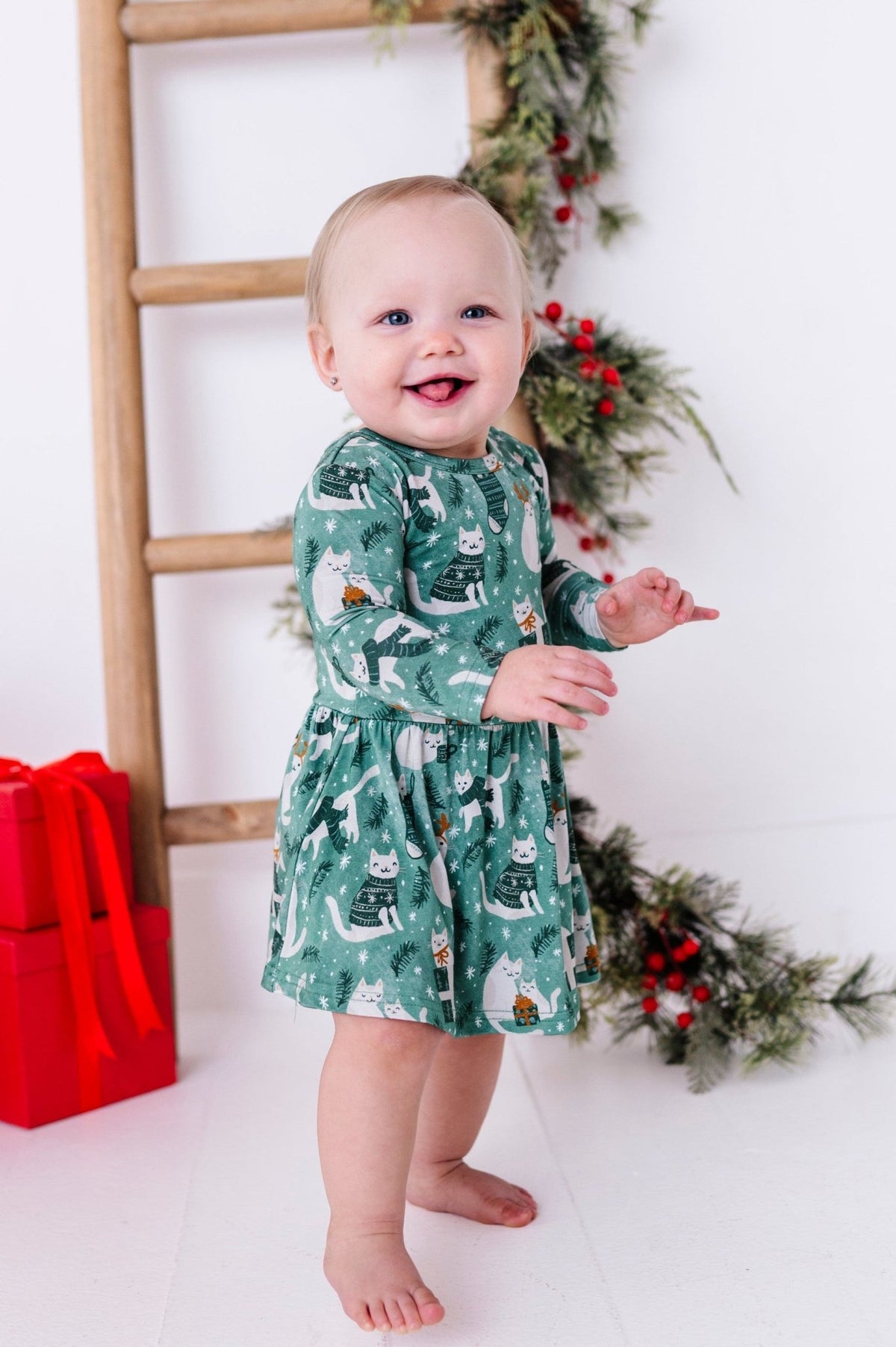 Bodysuit Twirlie Dress - Meowy & Bright - The Sleepy Sloth