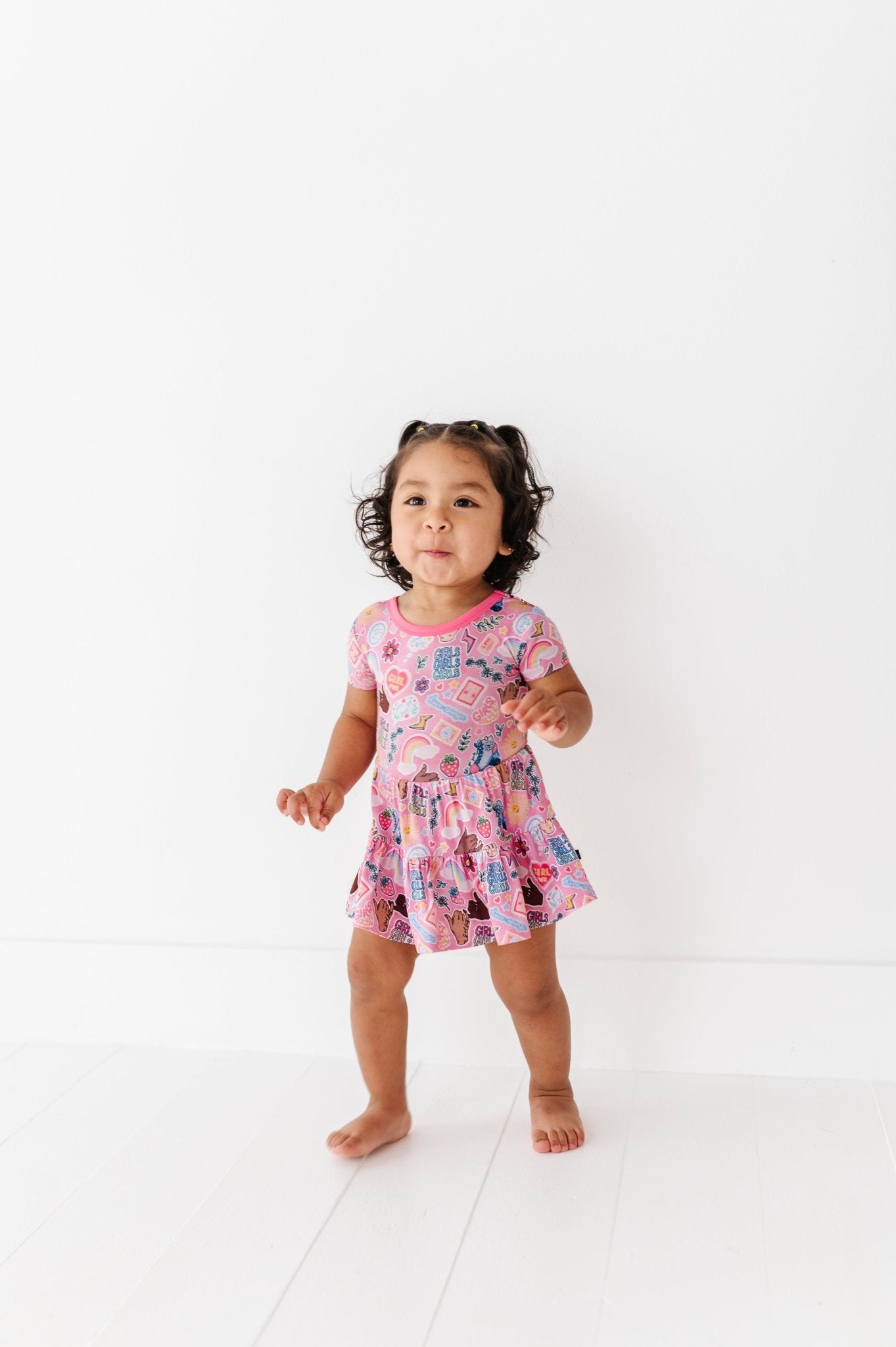 BODYSUIT TWIRLIE DRESS - PINK PEONY CLUB - The Sleepy Sloth