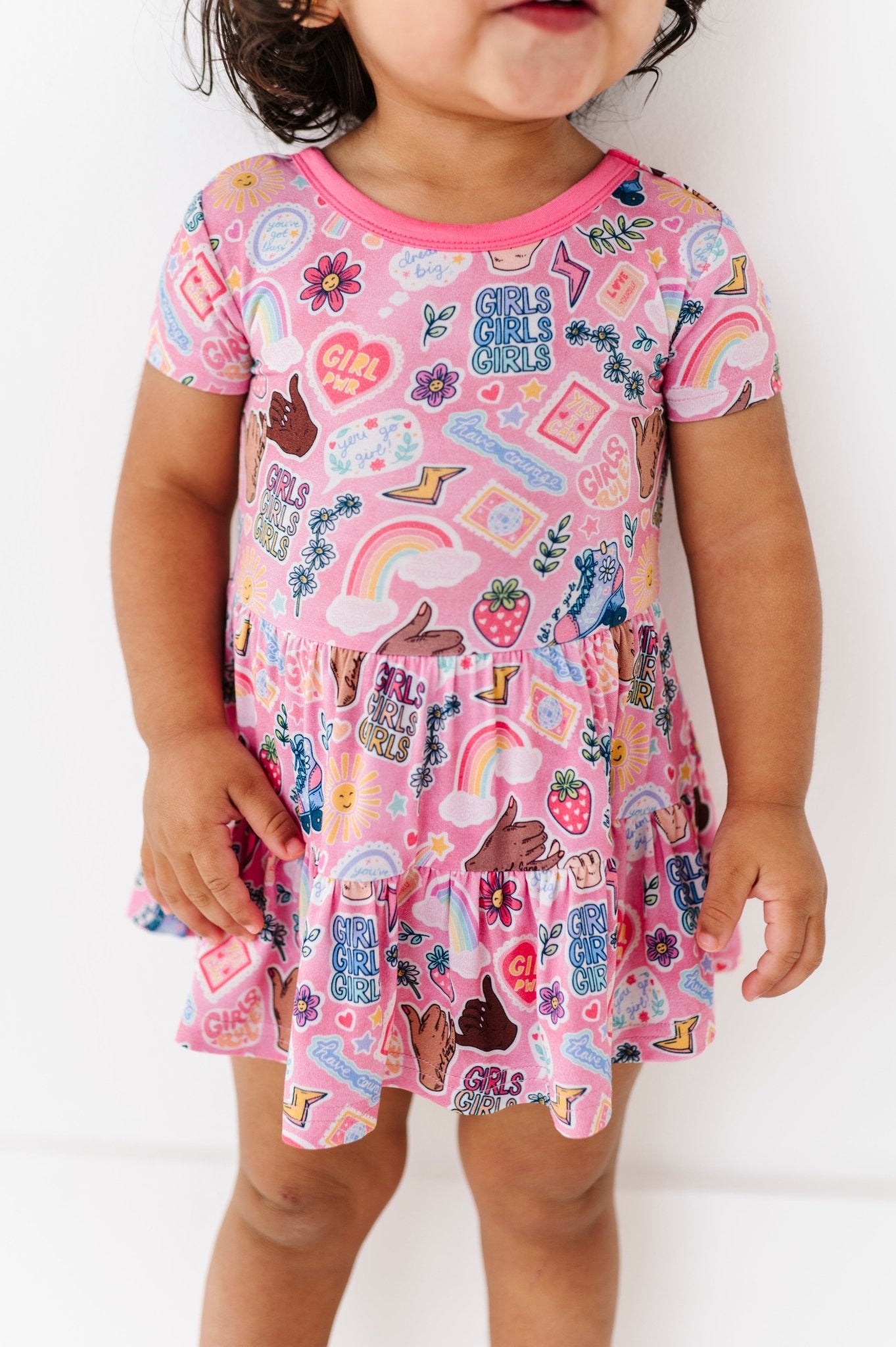 BODYSUIT TWIRLIE DRESS - PINK PEONY CLUB - The Sleepy Sloth