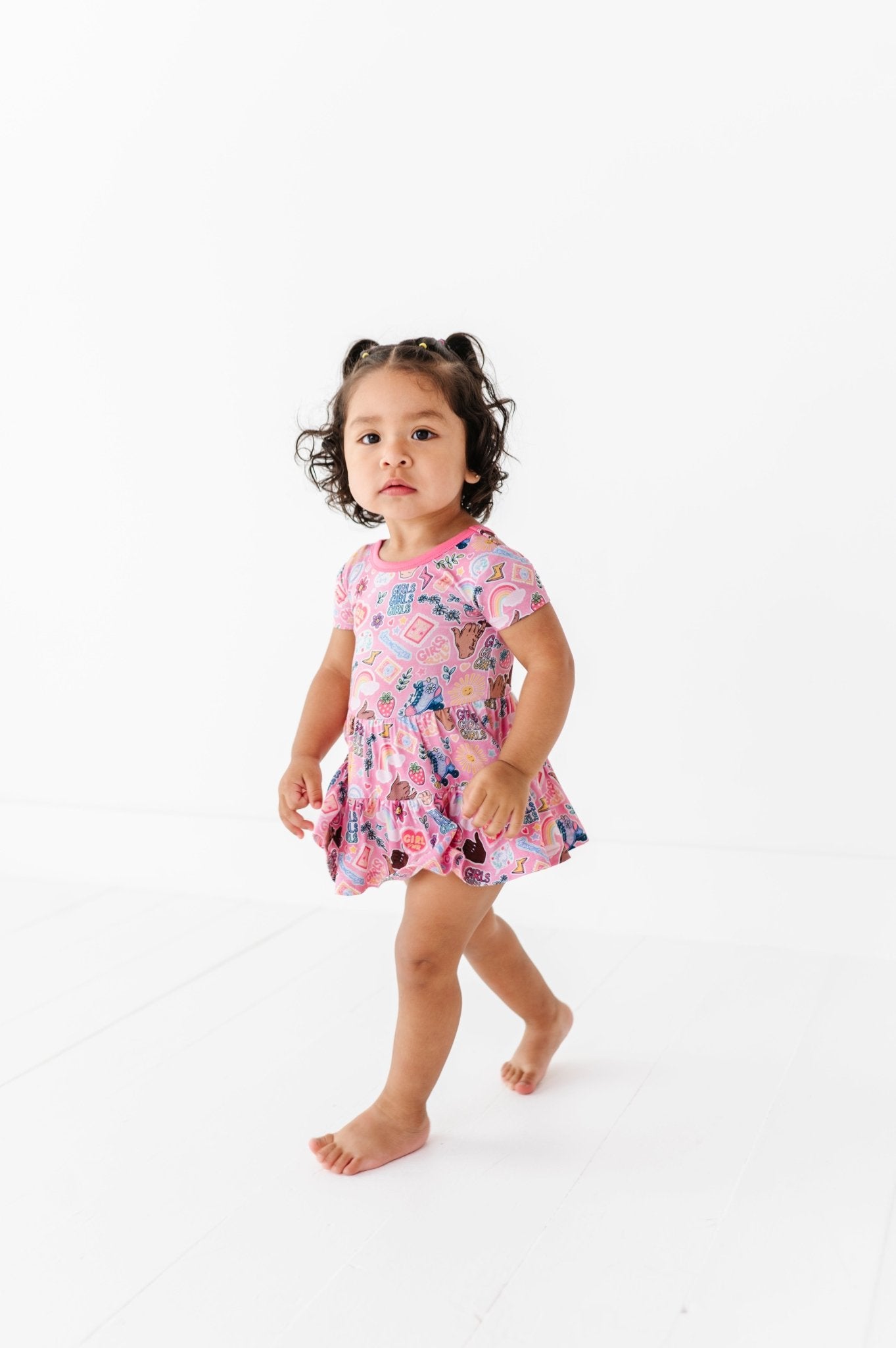 BODYSUIT TWIRLIE DRESS - PINK PEONY CLUB - The Sleepy Sloth