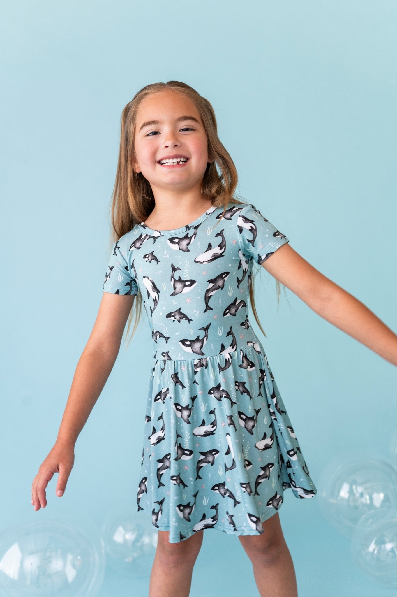 Bow Back Twirlie Dress - OH WHALE - The Sleepy Sloth