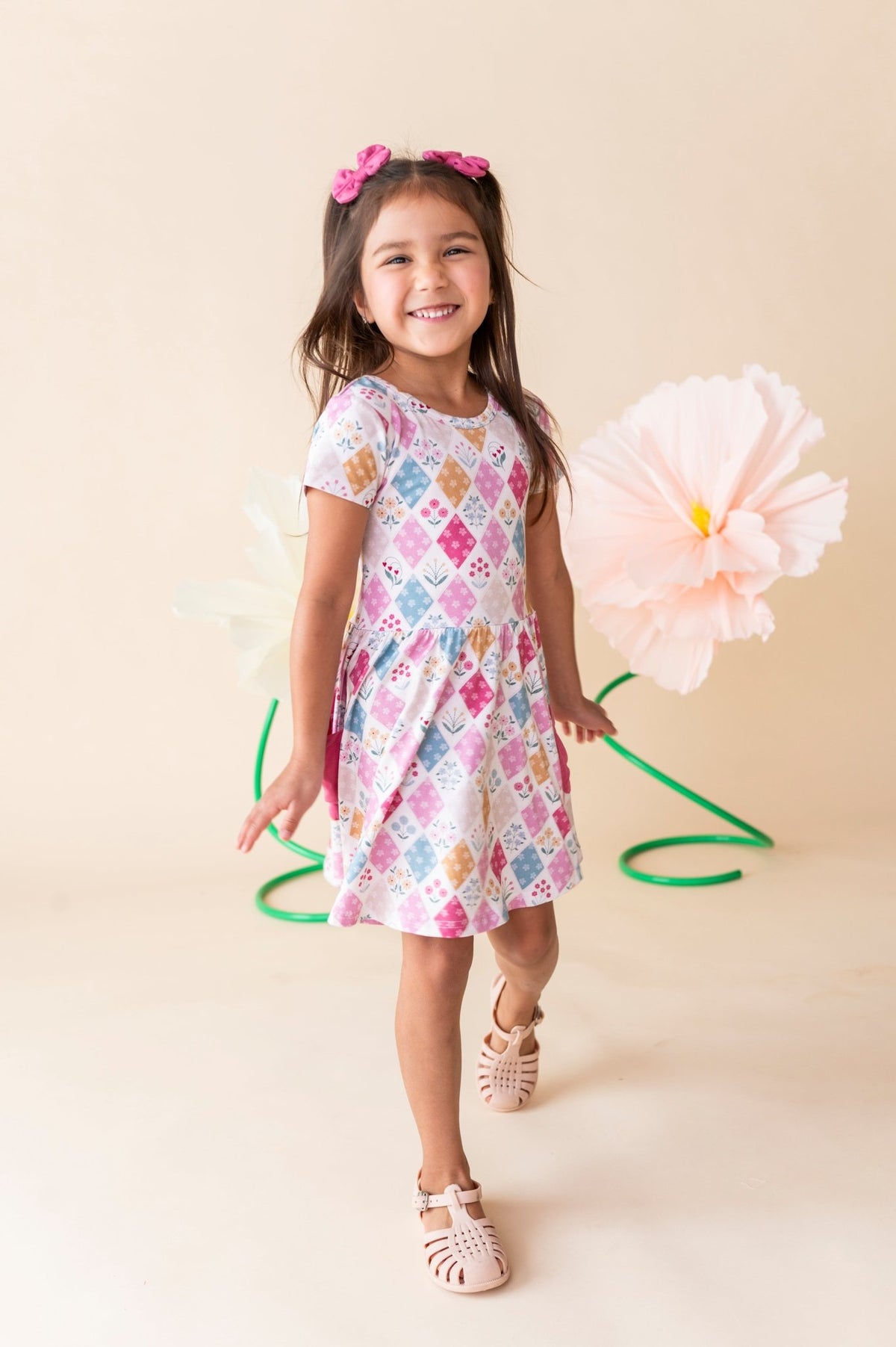 Bow Back Twirlie Dress - Stitched In Bloom - The Sleepy Sloth