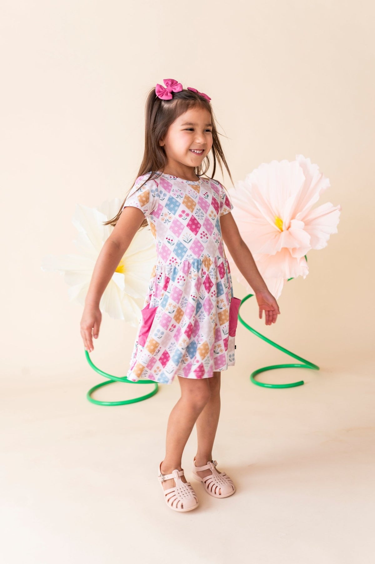 Bow Back Twirlie Dress - Stitched In Bloom - The Sleepy Sloth