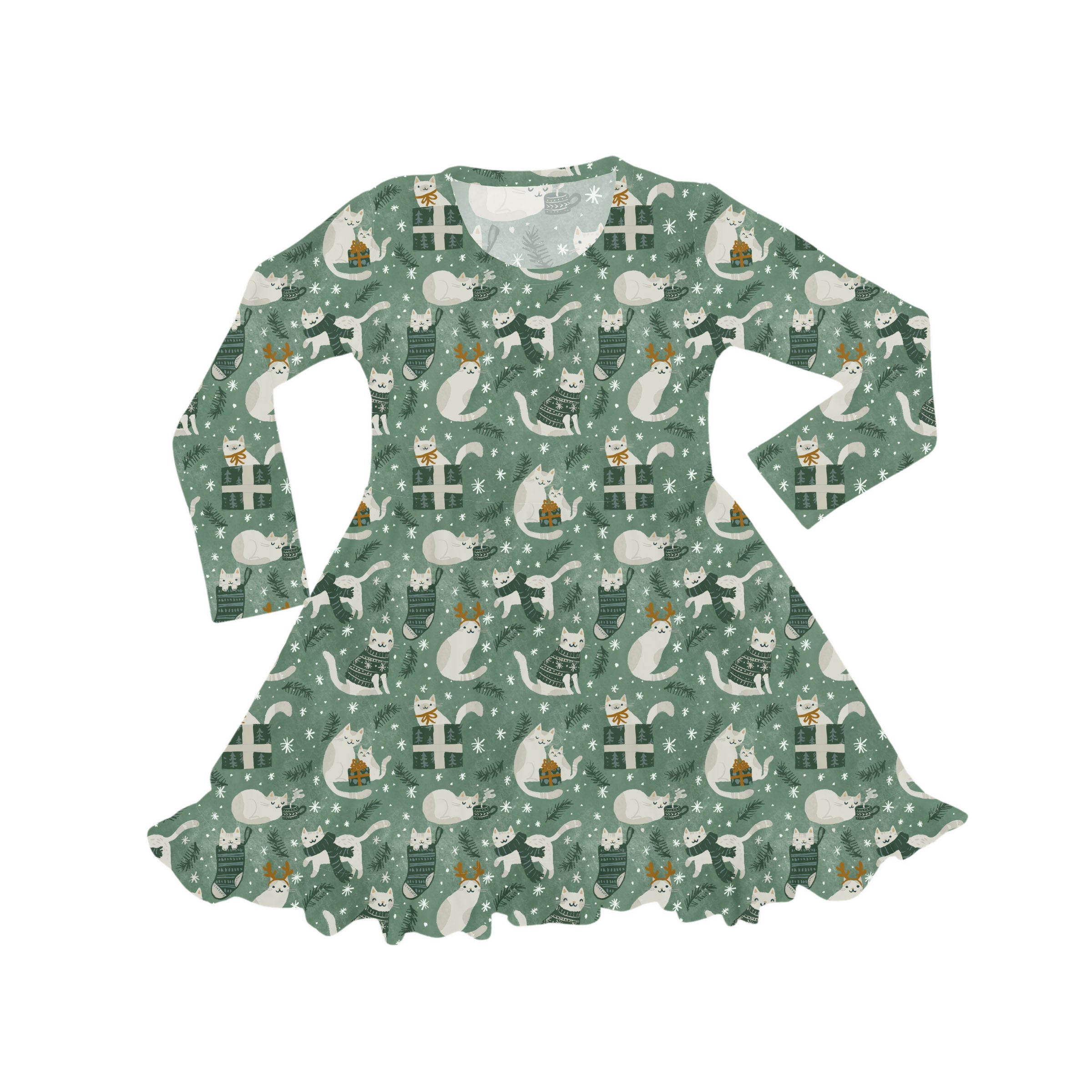 Preorder Twirlie Dress - Meowy & Bright