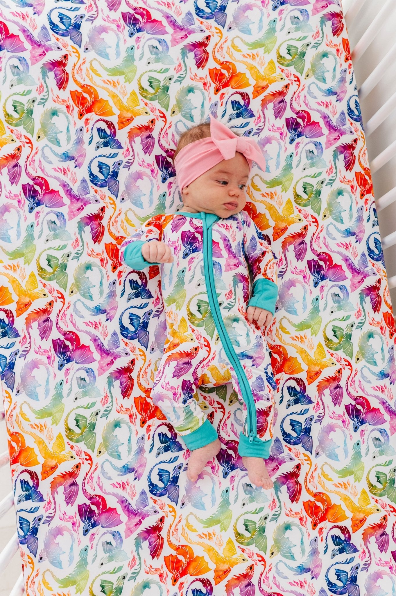 Crib Sheet - RAINBOW TAILS - The Sleepy Sloth