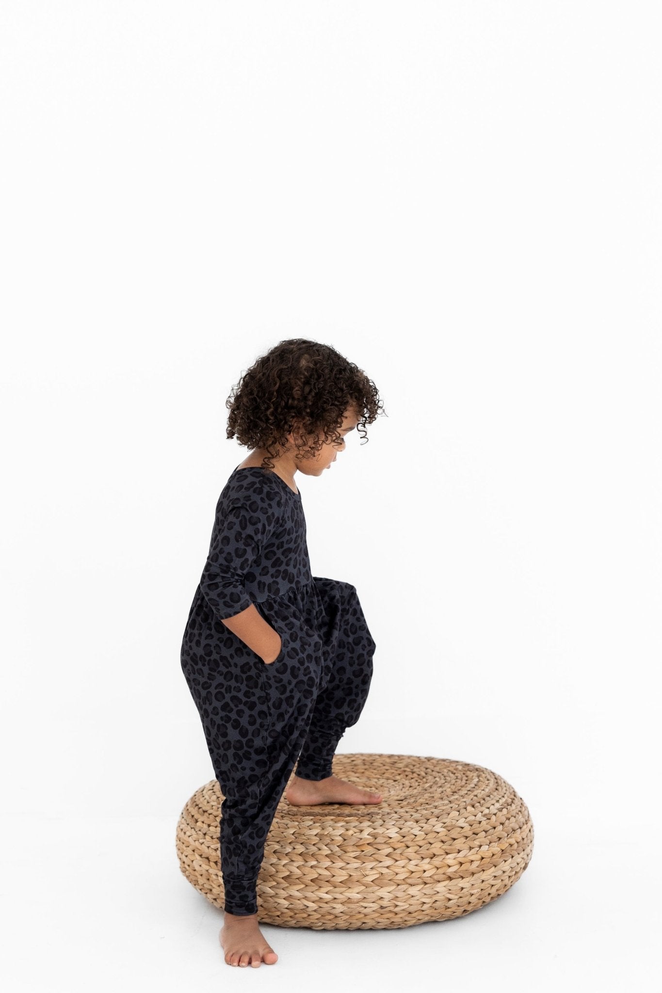 DUCKIE ROMPER - SPOTTED IN ONYX - The Sleepy Sloth