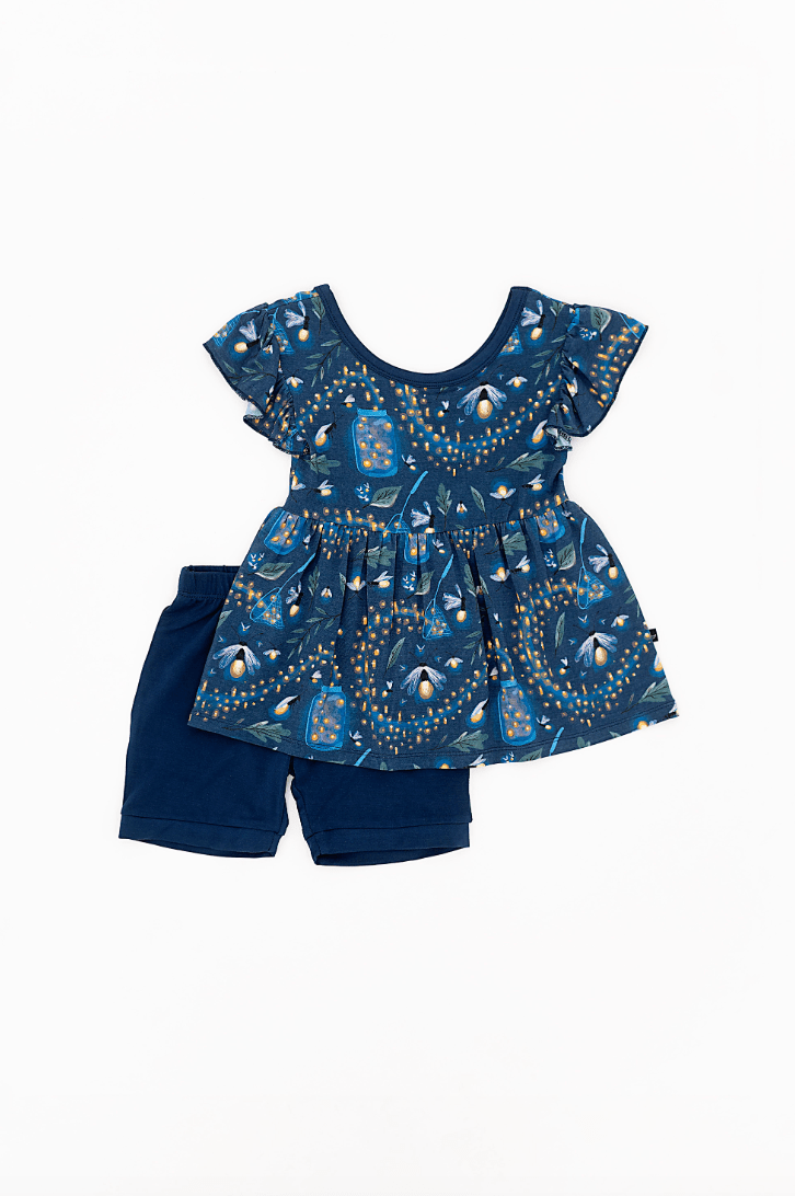FLUTTER PEPLUM WITH SHORTS - GLOW WITH THE FLOW - The Sleepy Sloth