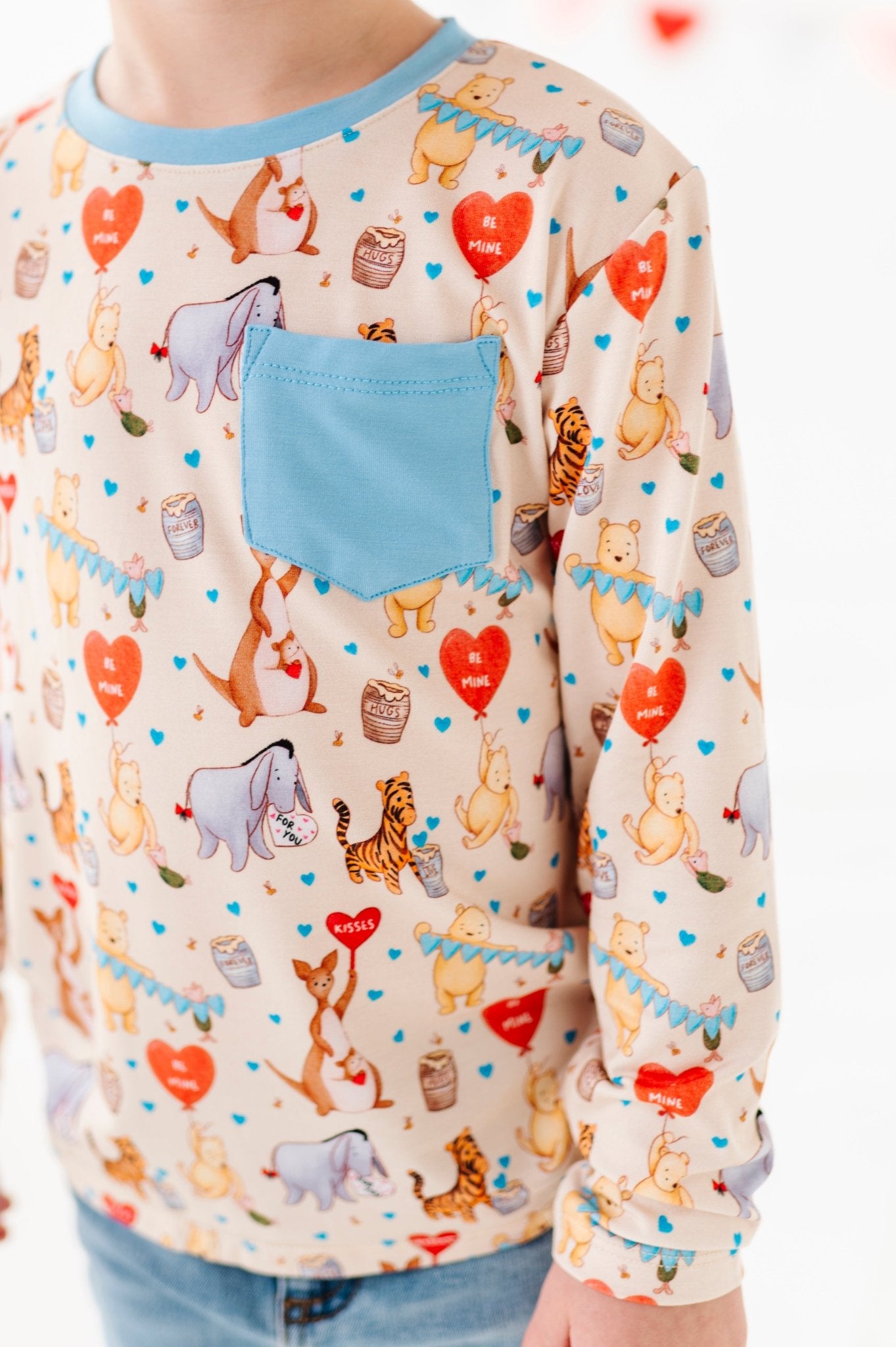 LONG SLEEVE POCKET TEE - 100 ACRES OF HUGS - The Sleepy Sloth