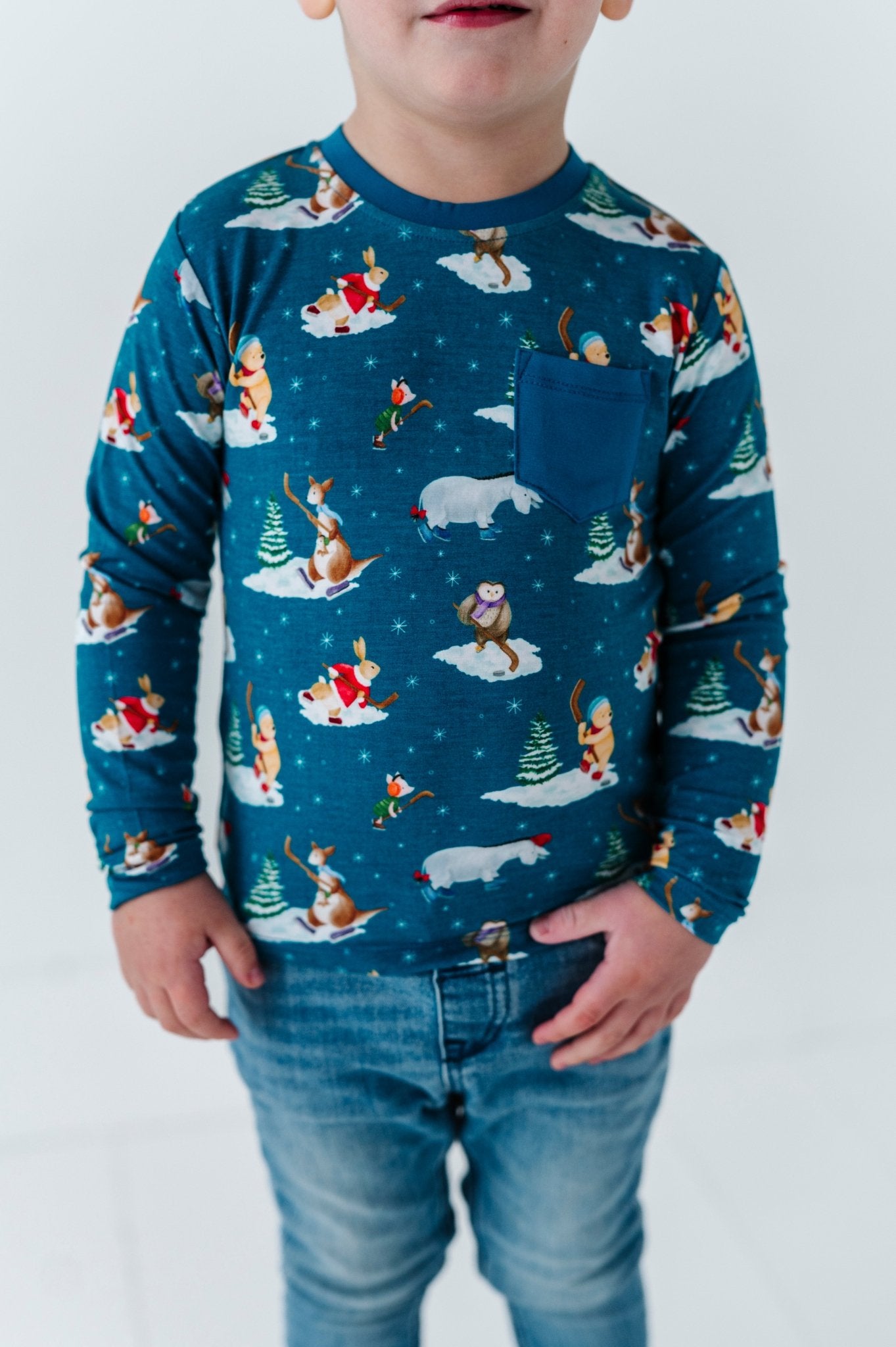 LONG SLEEVE TEE - WINNIE ON ICE - The Sleepy Sloth
