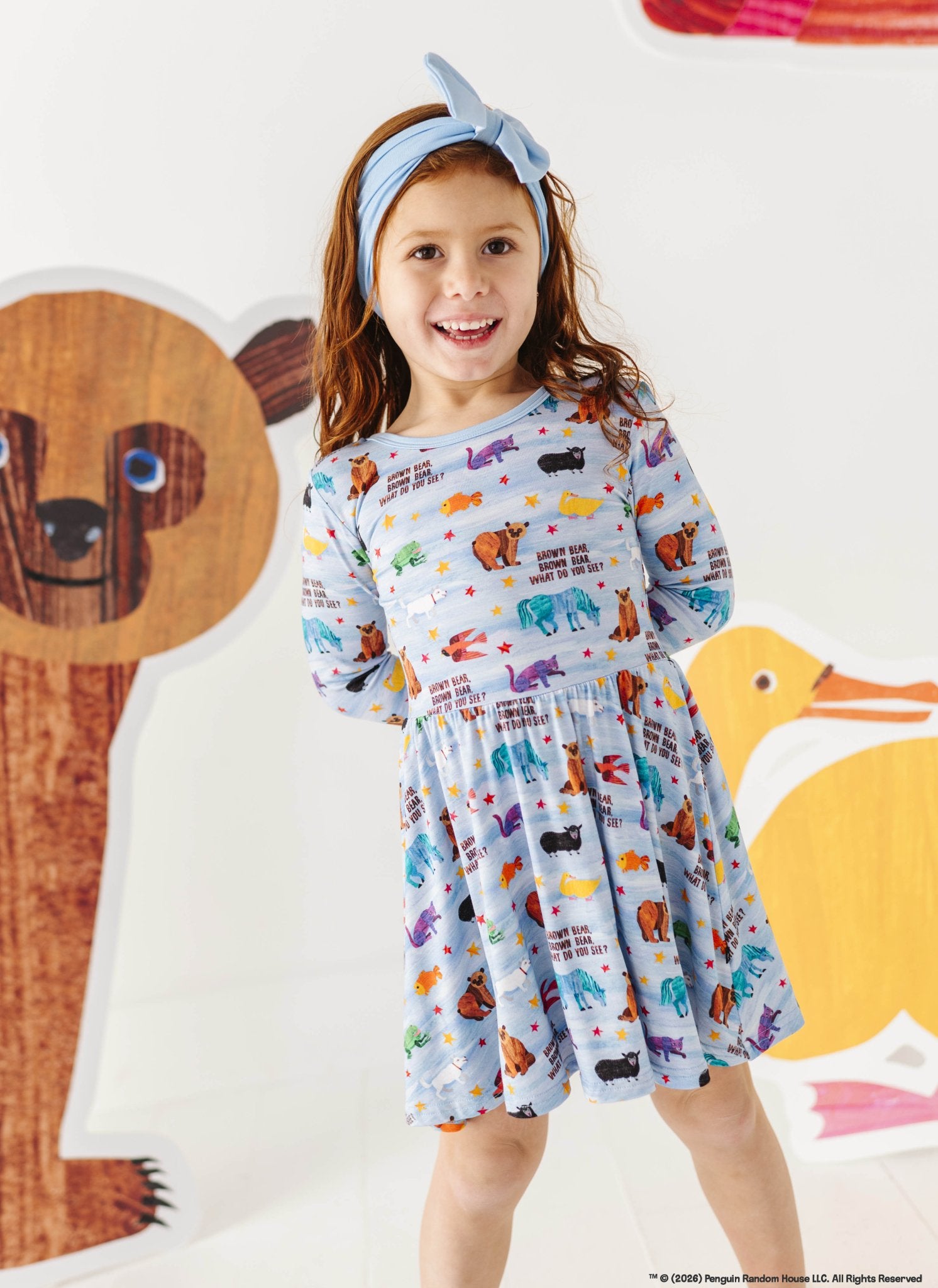 LONG SLEEVE TWIRL DRESS - Eric Carle™ BROWN BEAR BROWN BEAR - The Sleepy Sloth