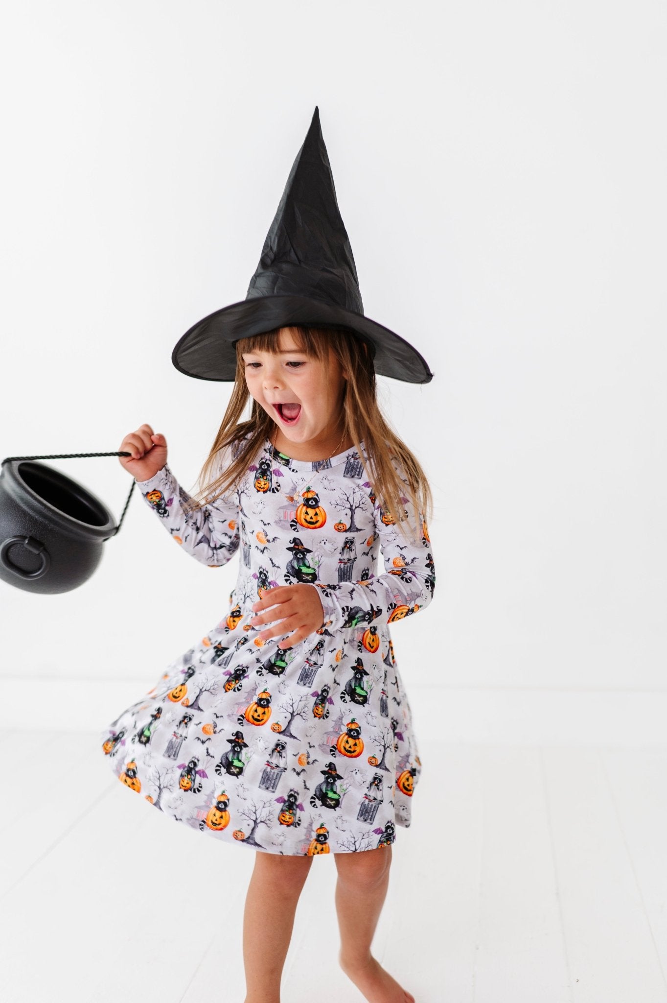 Long Sleeve Twirl Dress - MIDNIGHT MISCHIEF - The Sleepy Sloth