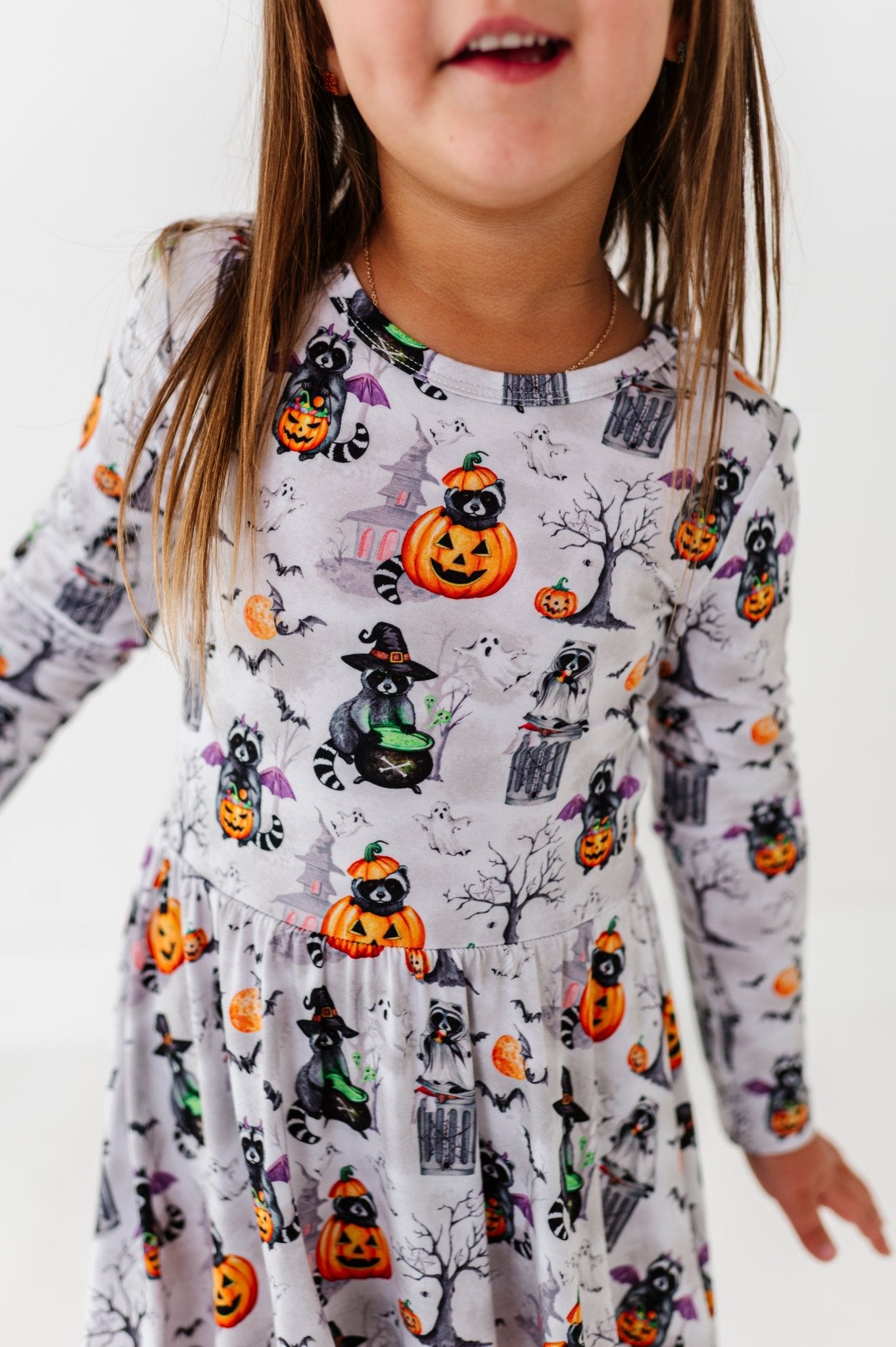 Long Sleeve Twirl Dress - MIDNIGHT MISCHIEF - The Sleepy Sloth