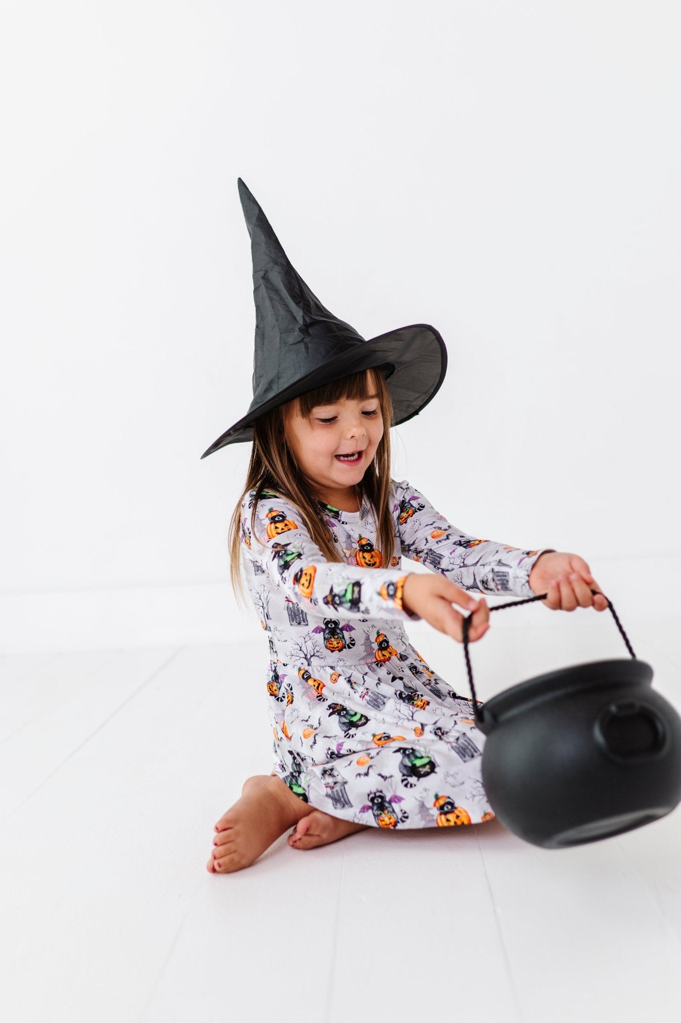 Long Sleeve Twirl Dress - MIDNIGHT MISCHIEF - The Sleepy Sloth