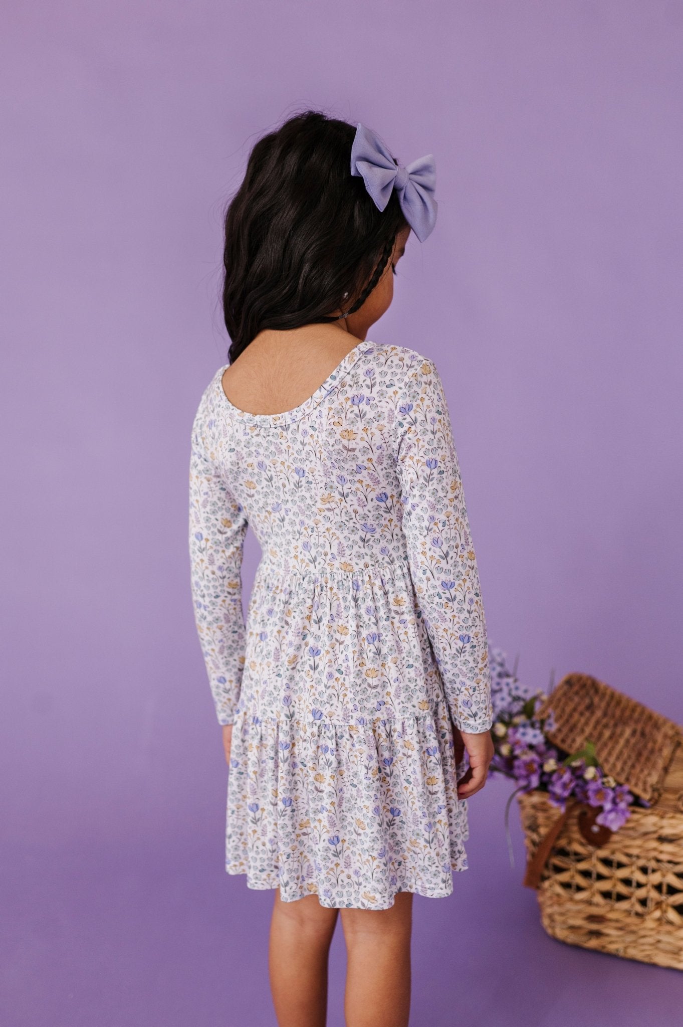 LONG SLEEVE TWIRLIE DRESS - LILAC VALLEY - The Sleepy Sloth
