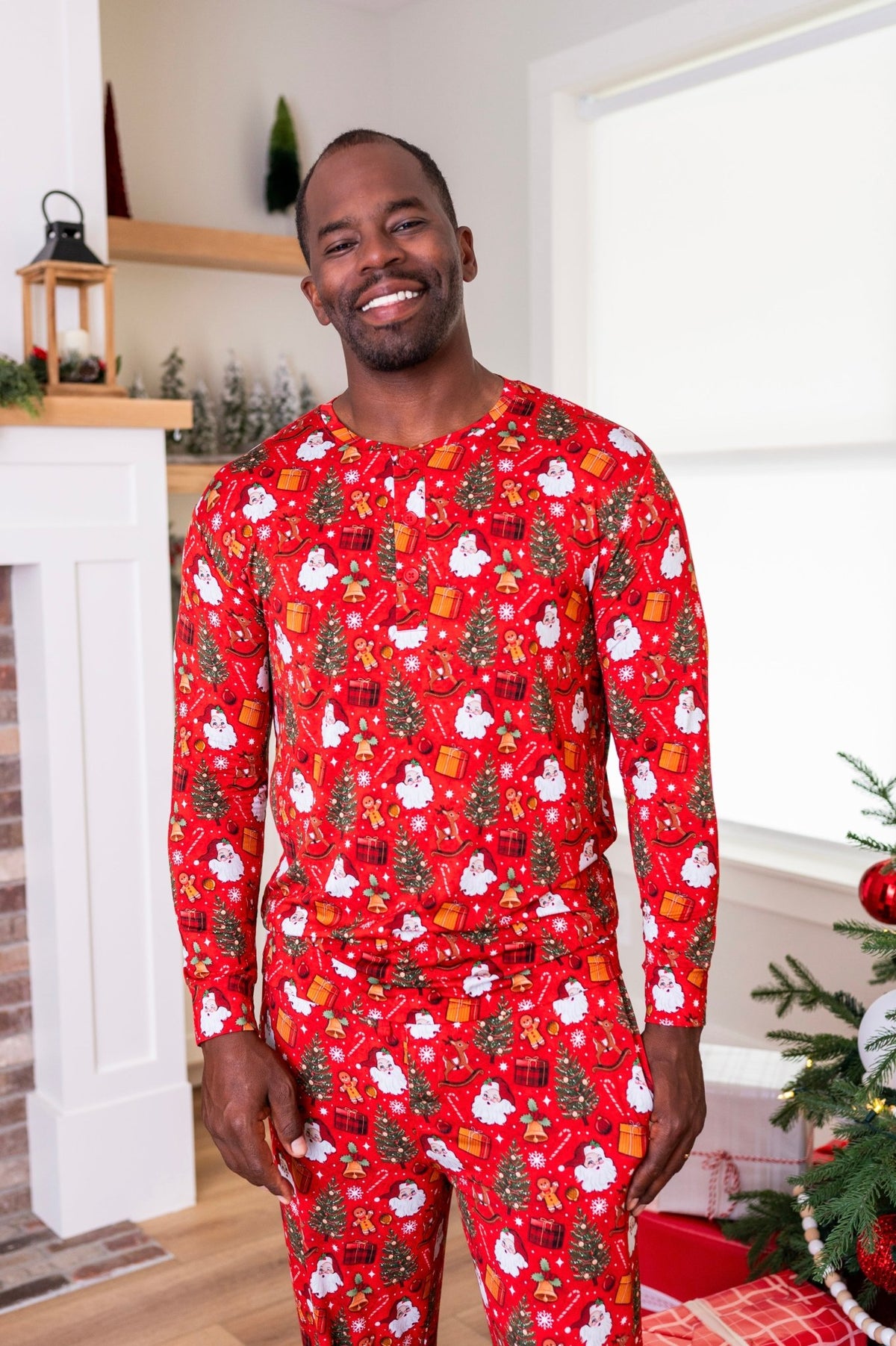 Men's Henley - Jolly St Nick - The Sleepy Sloth