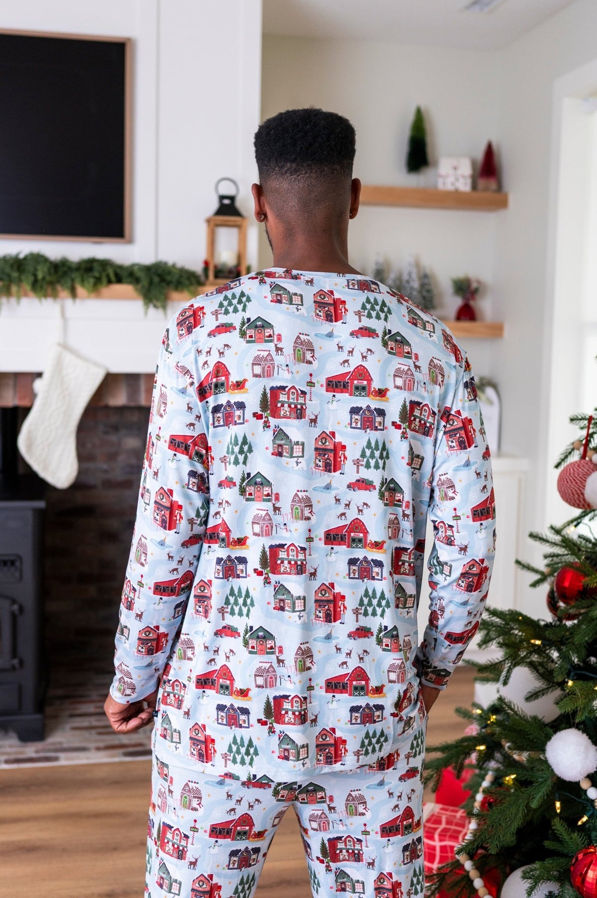 Men's Henley - Santa's Village - The Sleepy Sloth